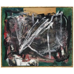 Midcentury Abstract Mixed-Media Painting