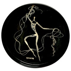 Midcentury Abstract Nude Circular Gallery Tray by Sascha Brastoff