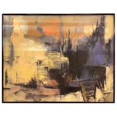 Midcentury Abstract Oil on Canvas by Mary Cranfill Curtis