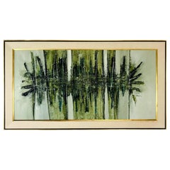 Midcentury Abstract Oil Painting by Elva Levy