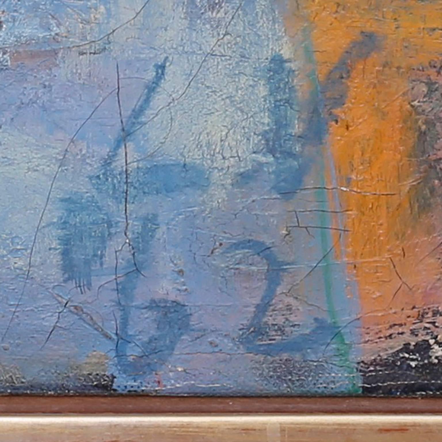 Midcentury Abstract Oil Painting on Canvas 2