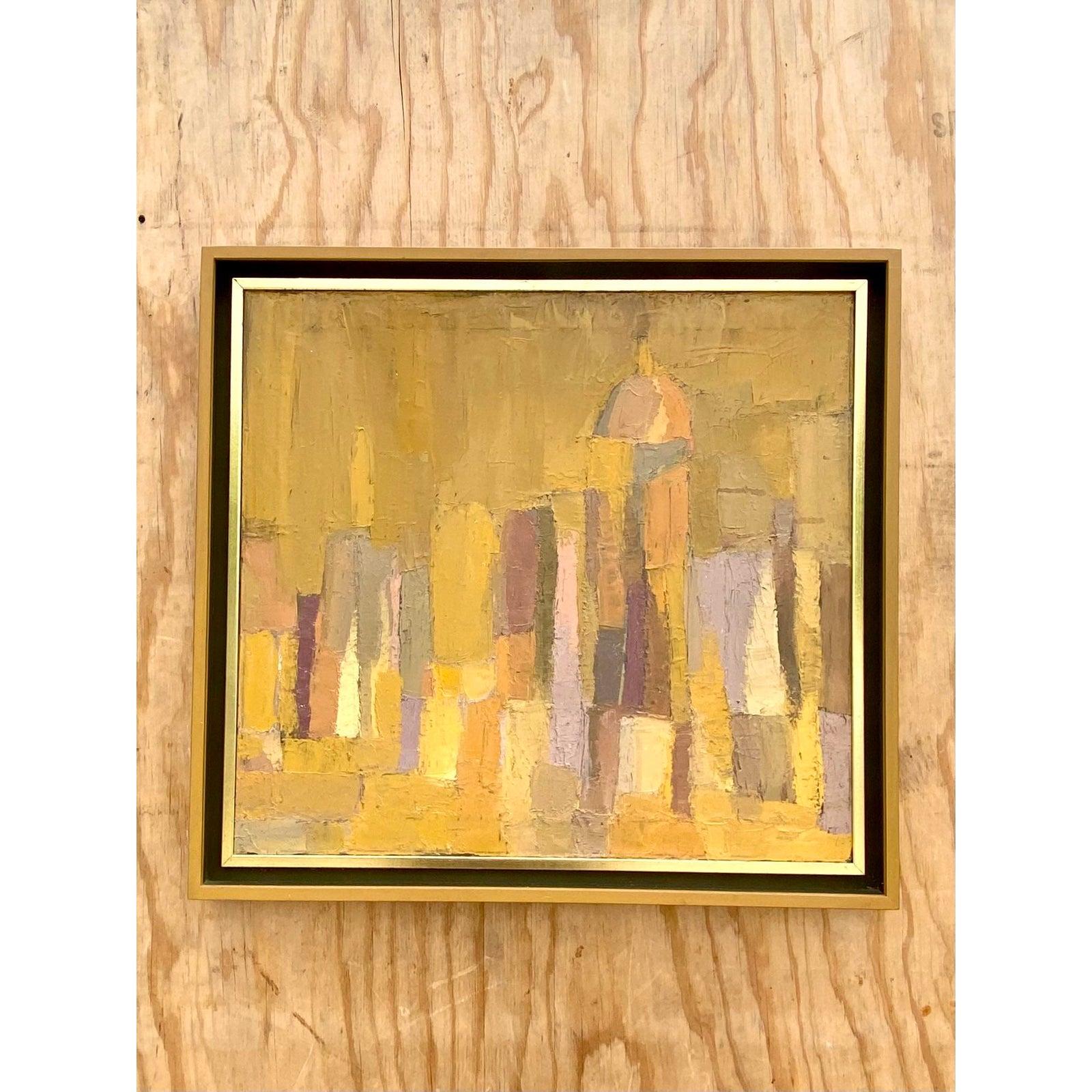 North American Midcentury Abstract Original Oil Painting