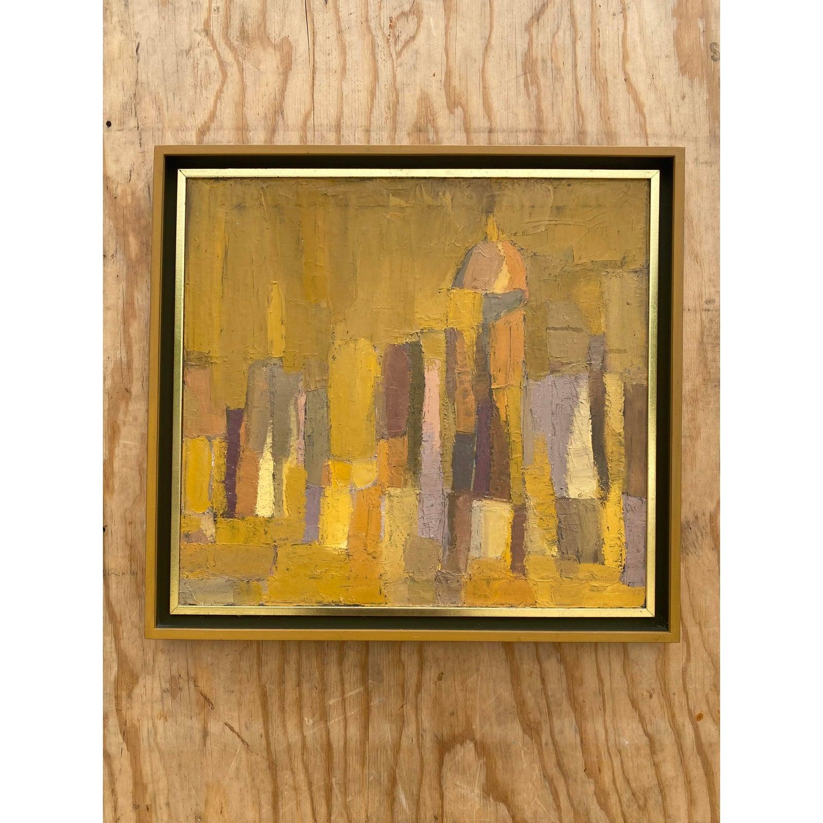 Midcentury Abstract Original Oil Painting 1
