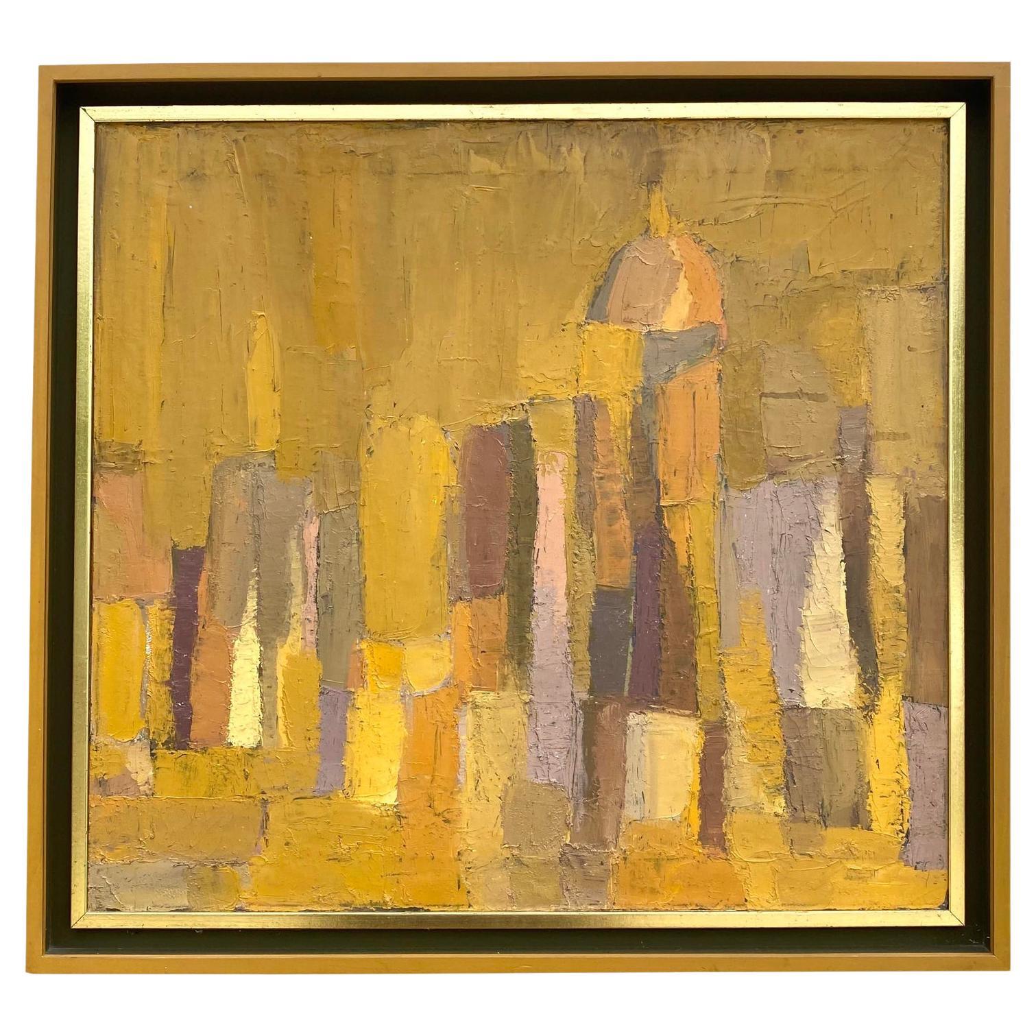 Midcentury Abstract Original Oil Painting