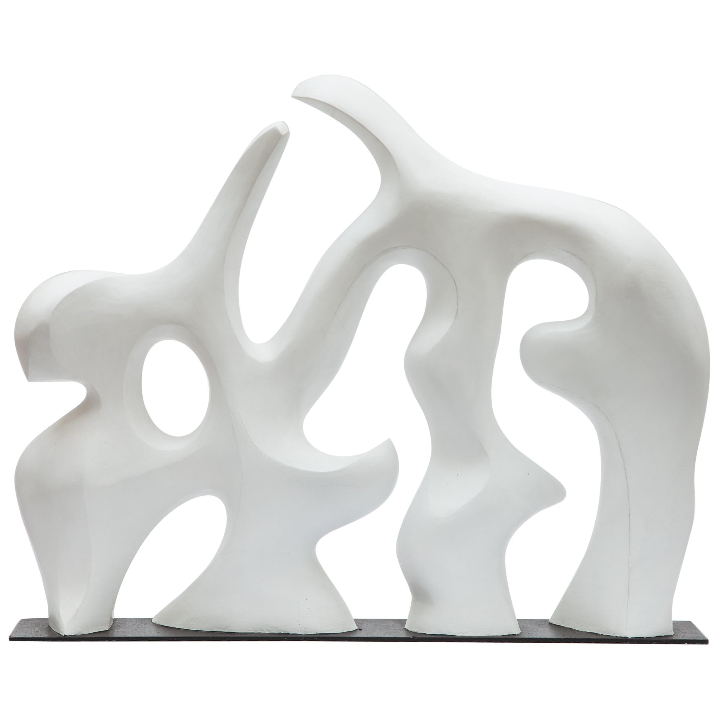 Midcentury Abstract White Sculpture, 1980s