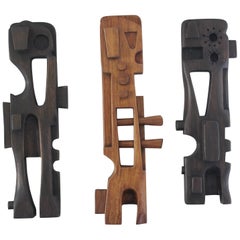 Midcentury Abstract Wood Carvings