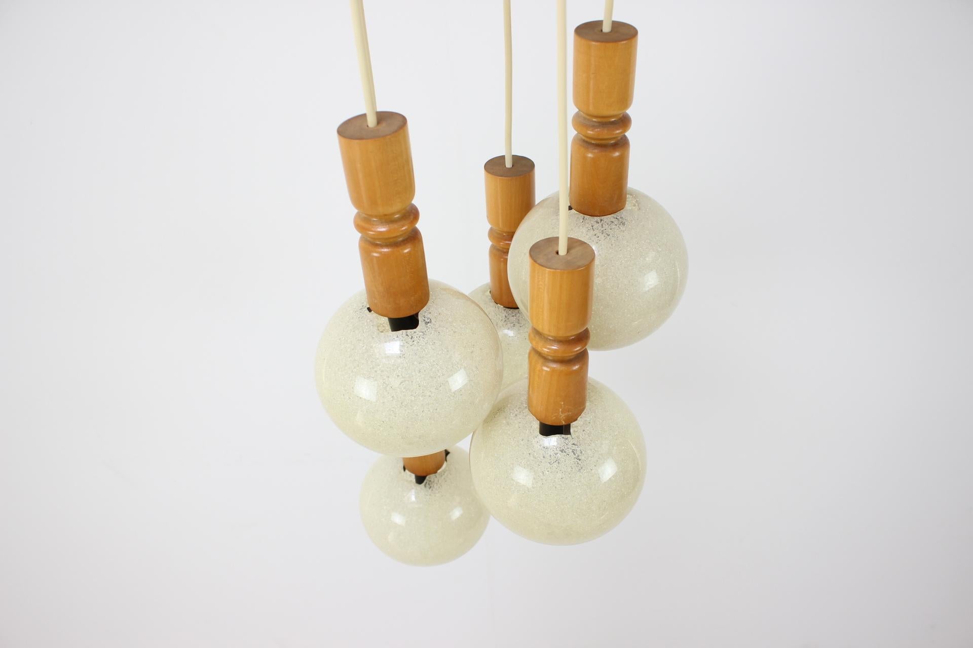 Late 20th Century Midcentury Adjustable Chandelier by Pokrok Žilina, 1970s For Sale