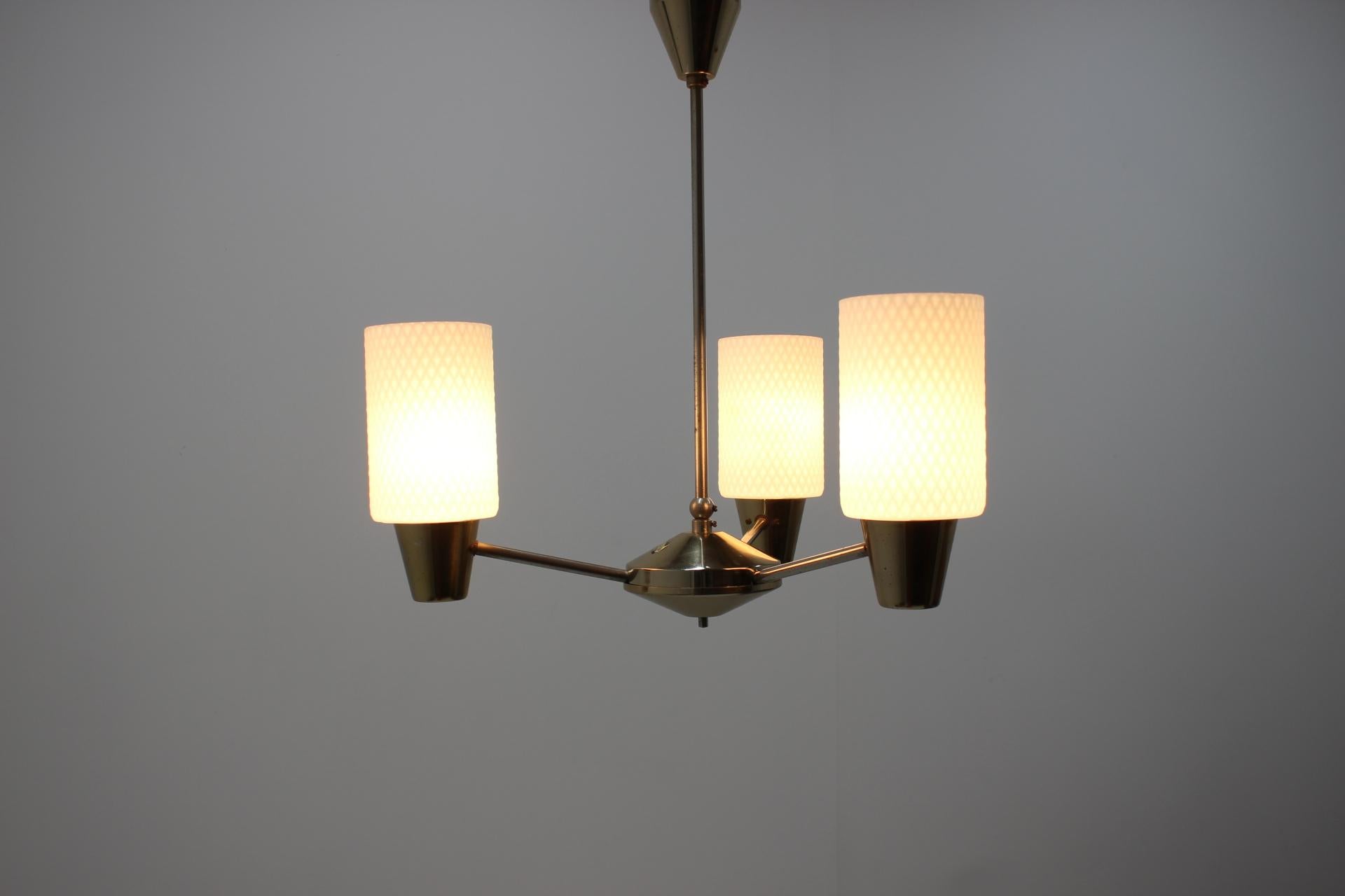 Mid-20th Century Midcentury Adjustable Chandelier/Kamenický Šenov, 1960s For Sale