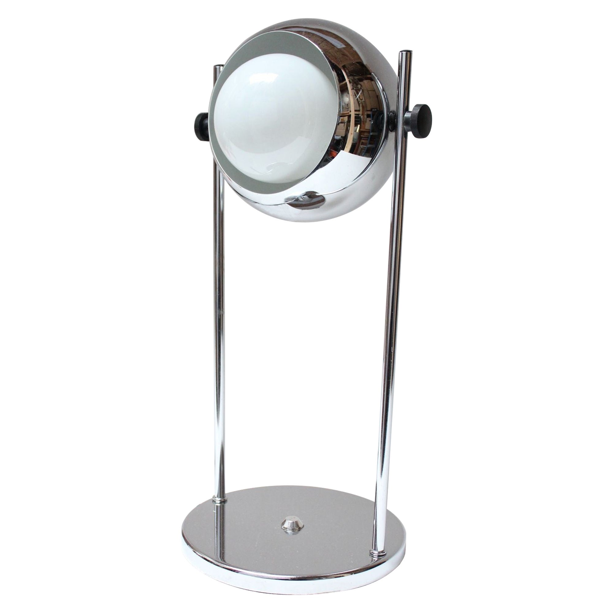 Midcentury Adjustable Chrome Eyeball Tischlampe im Angebot