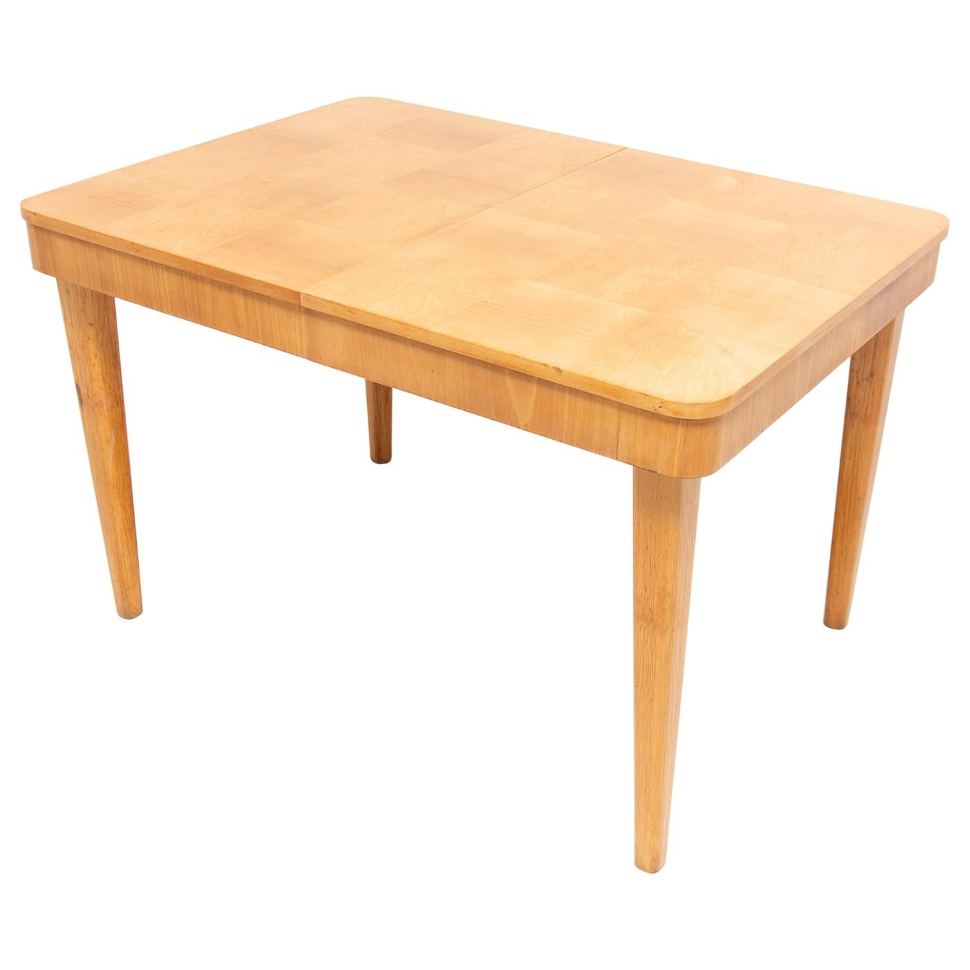 Midcentury Adjustable Dinning Table with Chess Patern by Jindrich Halabala