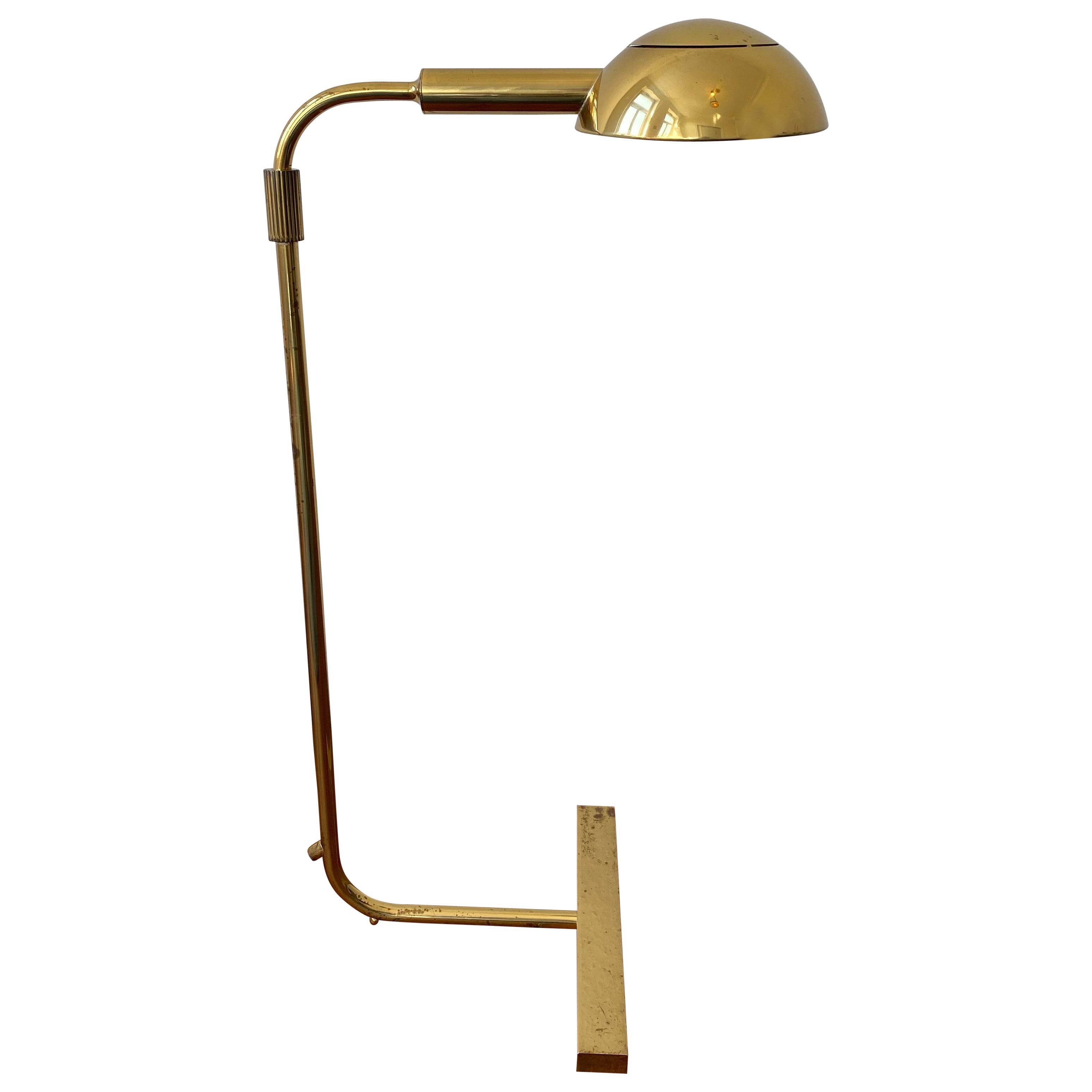 Midcentury  Lampe de lecture réglable en laiton doré par Florian Schulz en vente