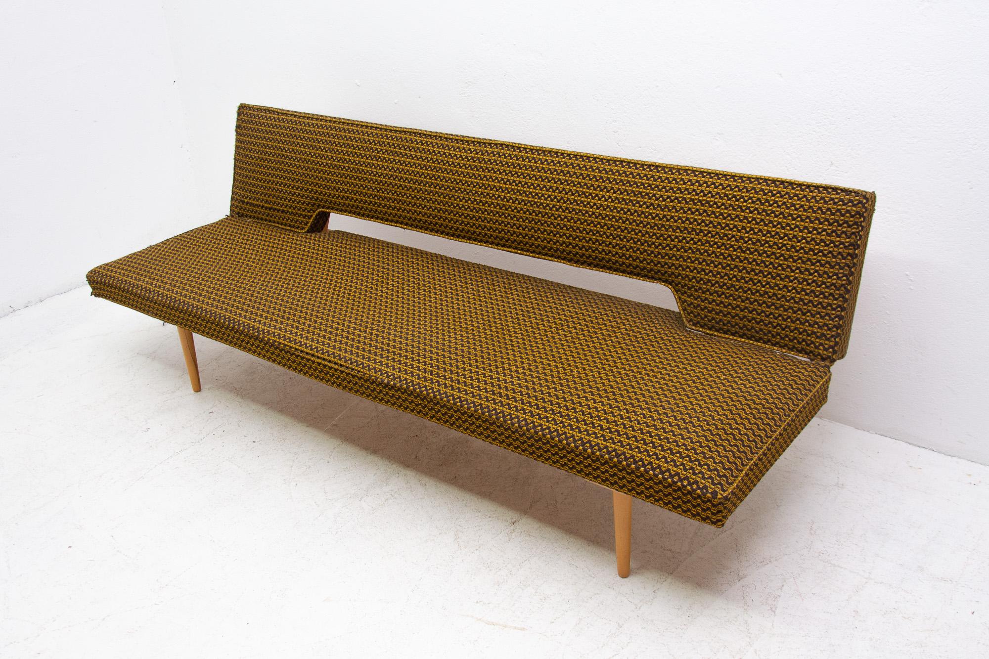 Fabric Midcentury Adjustable Sofa Bench by Miroslav Navrátil, 1960s, Czechoslovakia