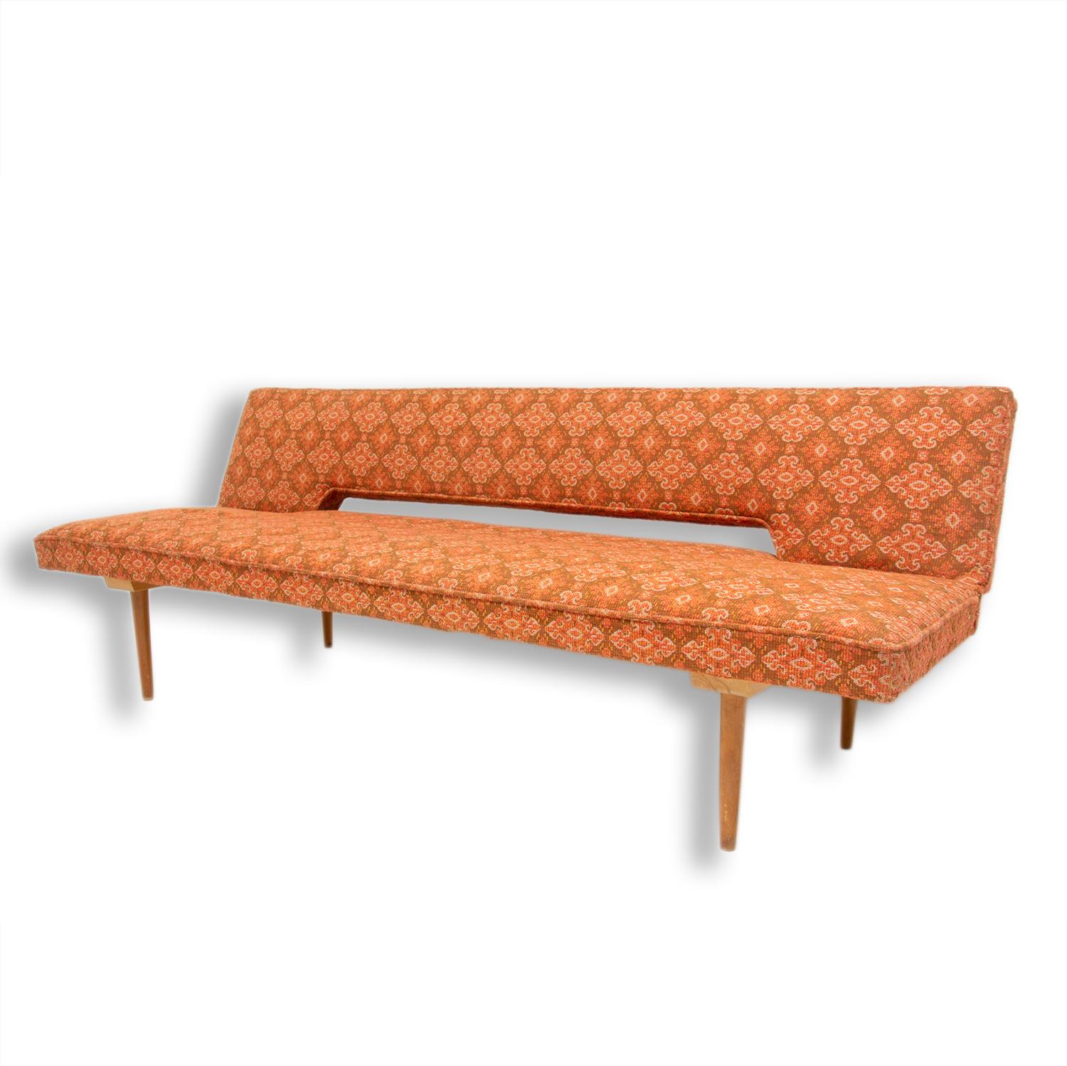 Midcentury adjustable sofa-bench by Miroslav Navrátil, 1960s, Czechoslovakia In Good Condition In Prague 8, CZ