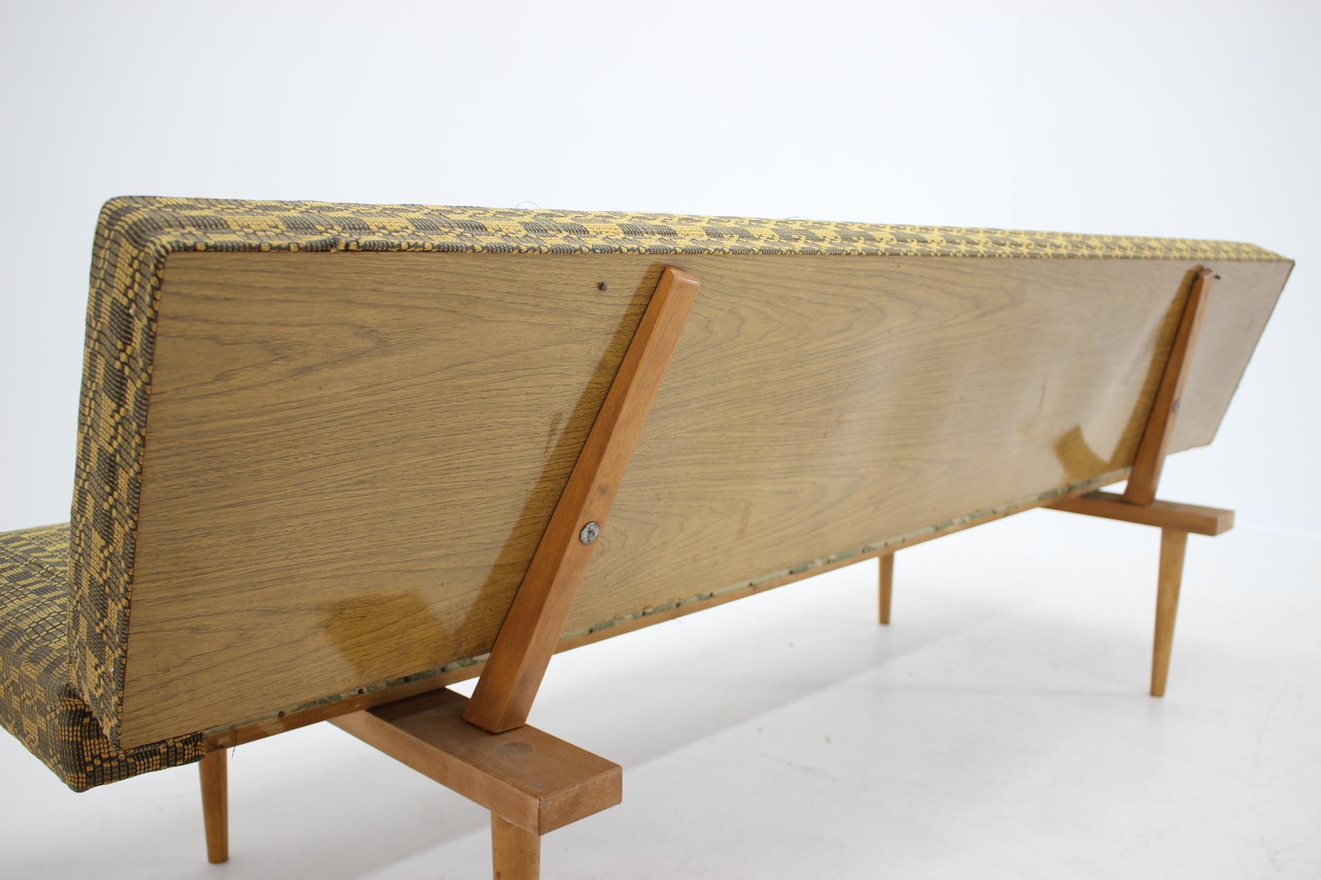 Wood Midcentury Adjustable Sofa Designed by Miroslav Navrátil, 1960s For Sale