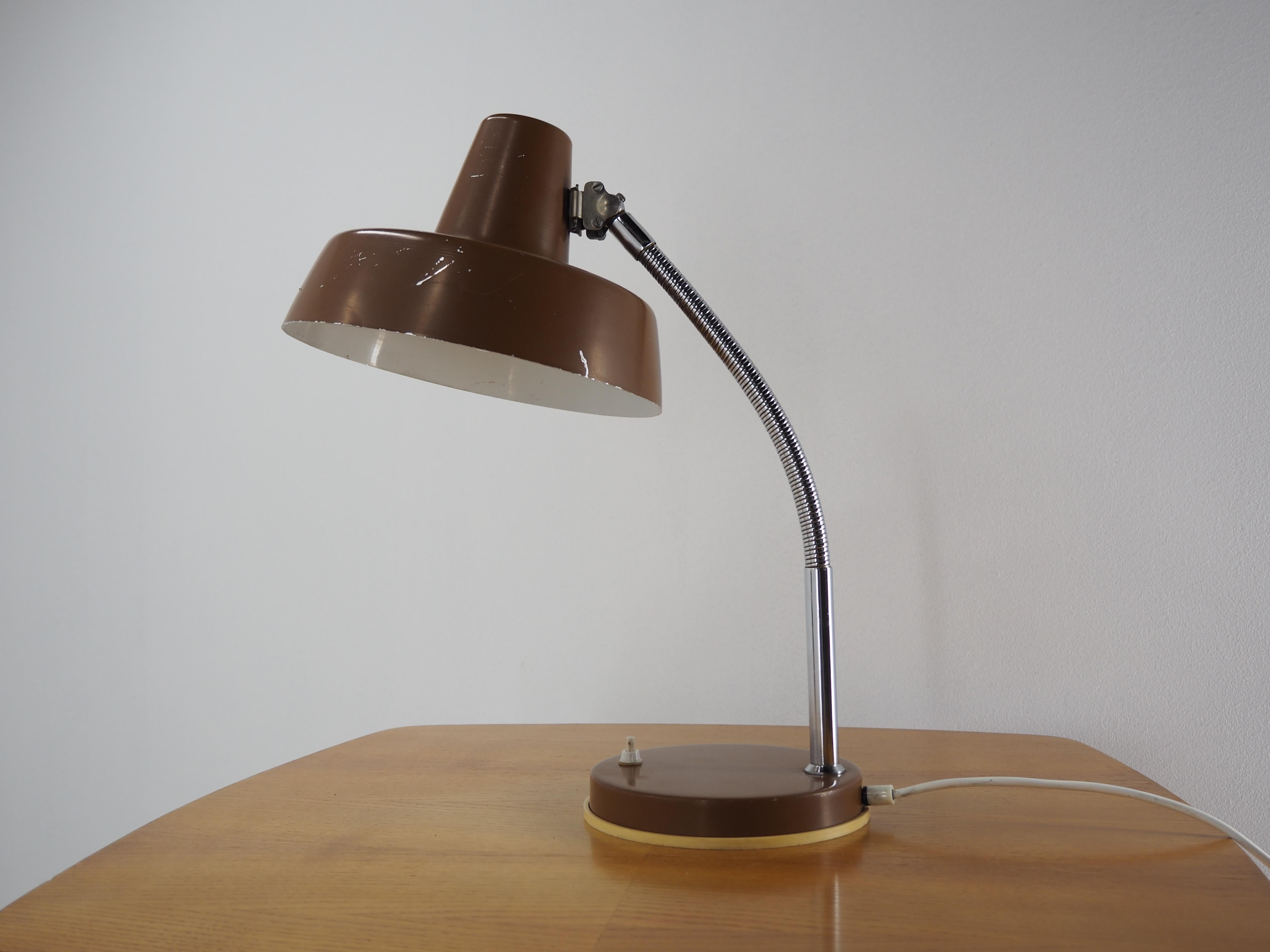 Metal MIdcentury Adjustable Table Lamp, Czechoslovakia, 1960s
