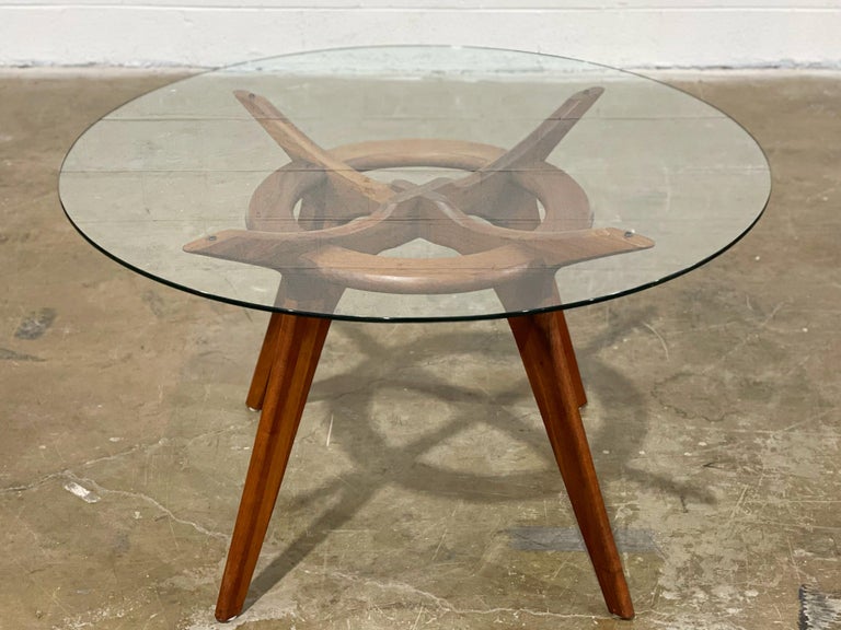 Midcentury Adrian Pearsall Compass Dining Table Model 1135 T Walnut