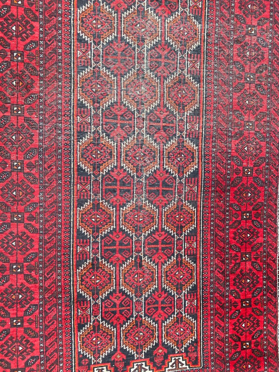 Cotton Bobyrug’s Midcentury Afghan Balutch Rug For Sale