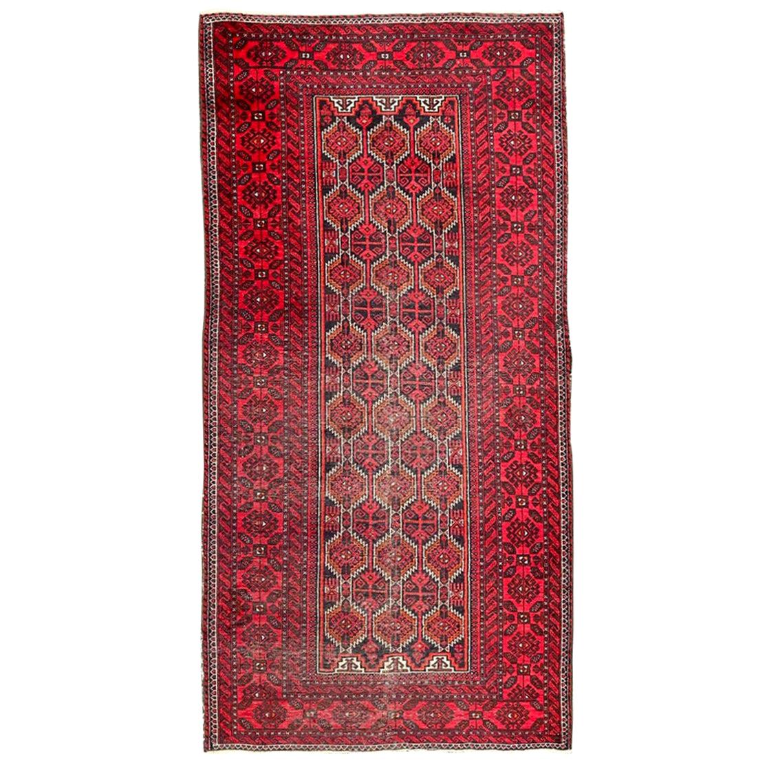 Bobyrugs Afghanischer Balutch-Teppich aus der Jahrhundertmitte