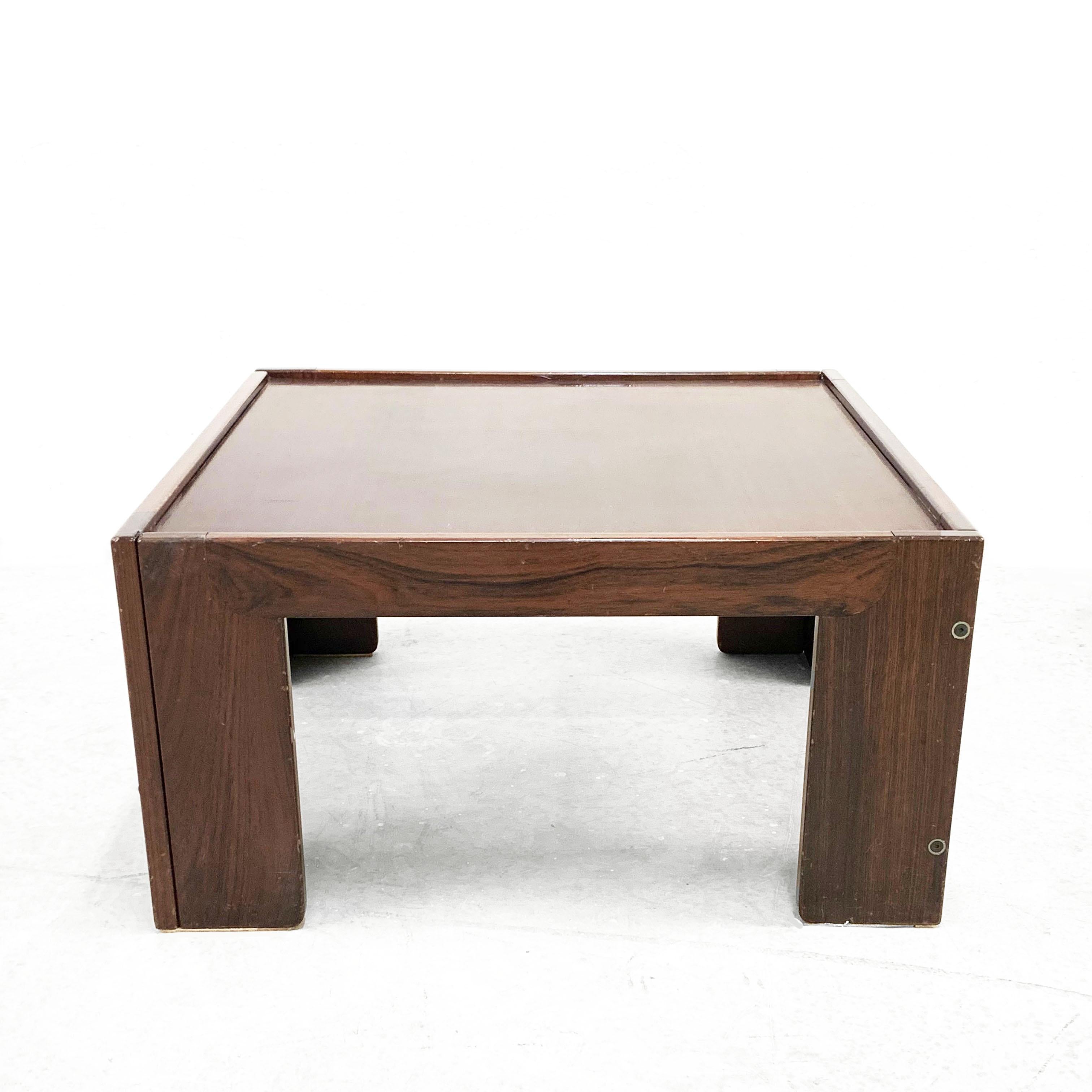 Mid-20th Century Midcentury Afra and Tobia Scarpa Wood Italian Squared Table for Cassina 1965 For Sale