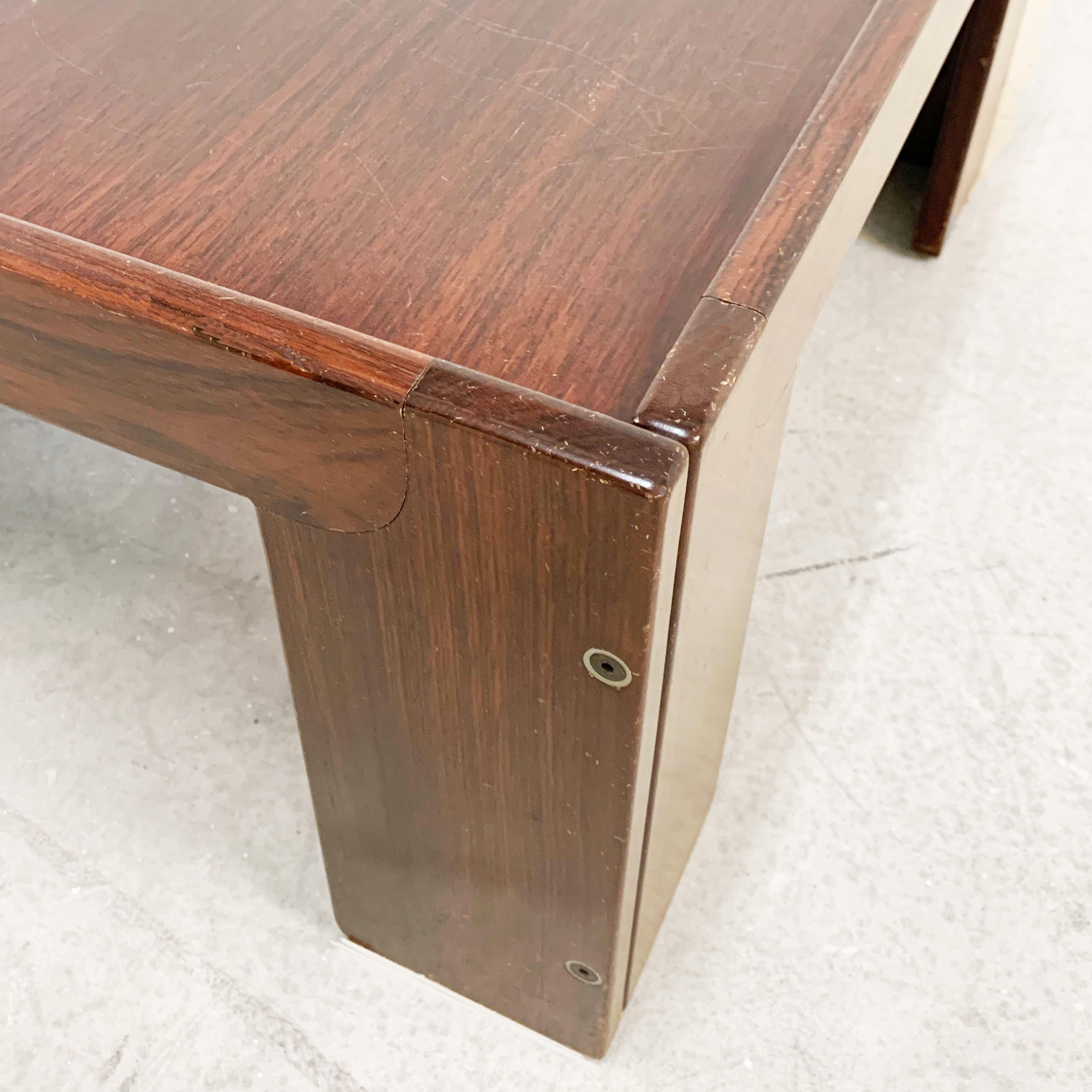 Midcentury Afra and Tobia Scarpa Wood Italian Squared Table for Cassina 1965 For Sale 3