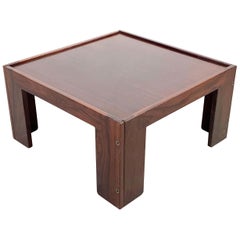 Retro Midcentury Afra and Tobia Scarpa Wood Italian Squared Table for Cassina 1965