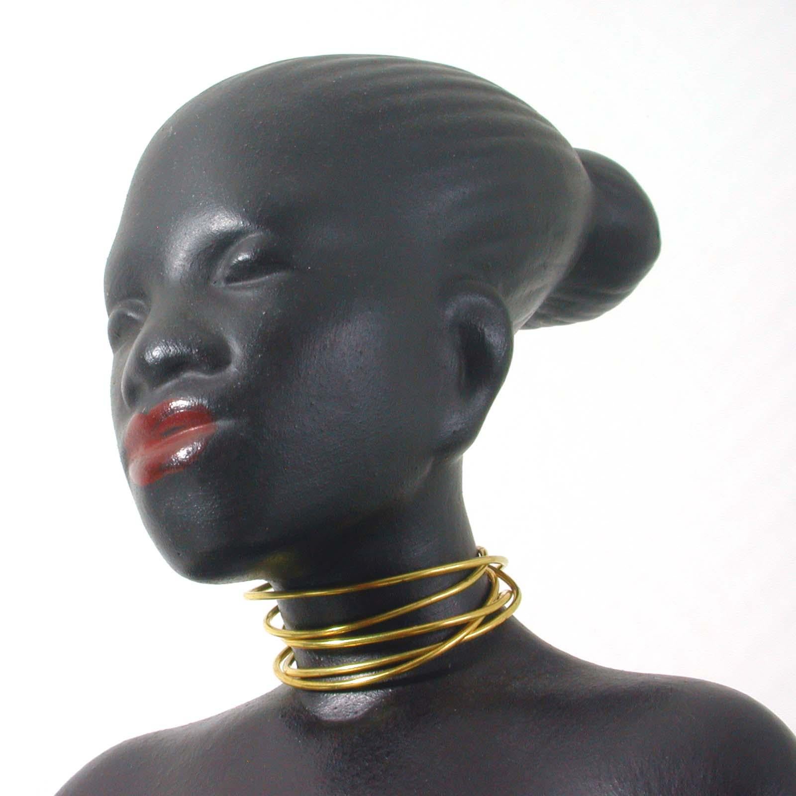 Mid-20th Century Midcentury African Woman Figurine by Albert Strunz for Cortendorf, 1950s For Sale