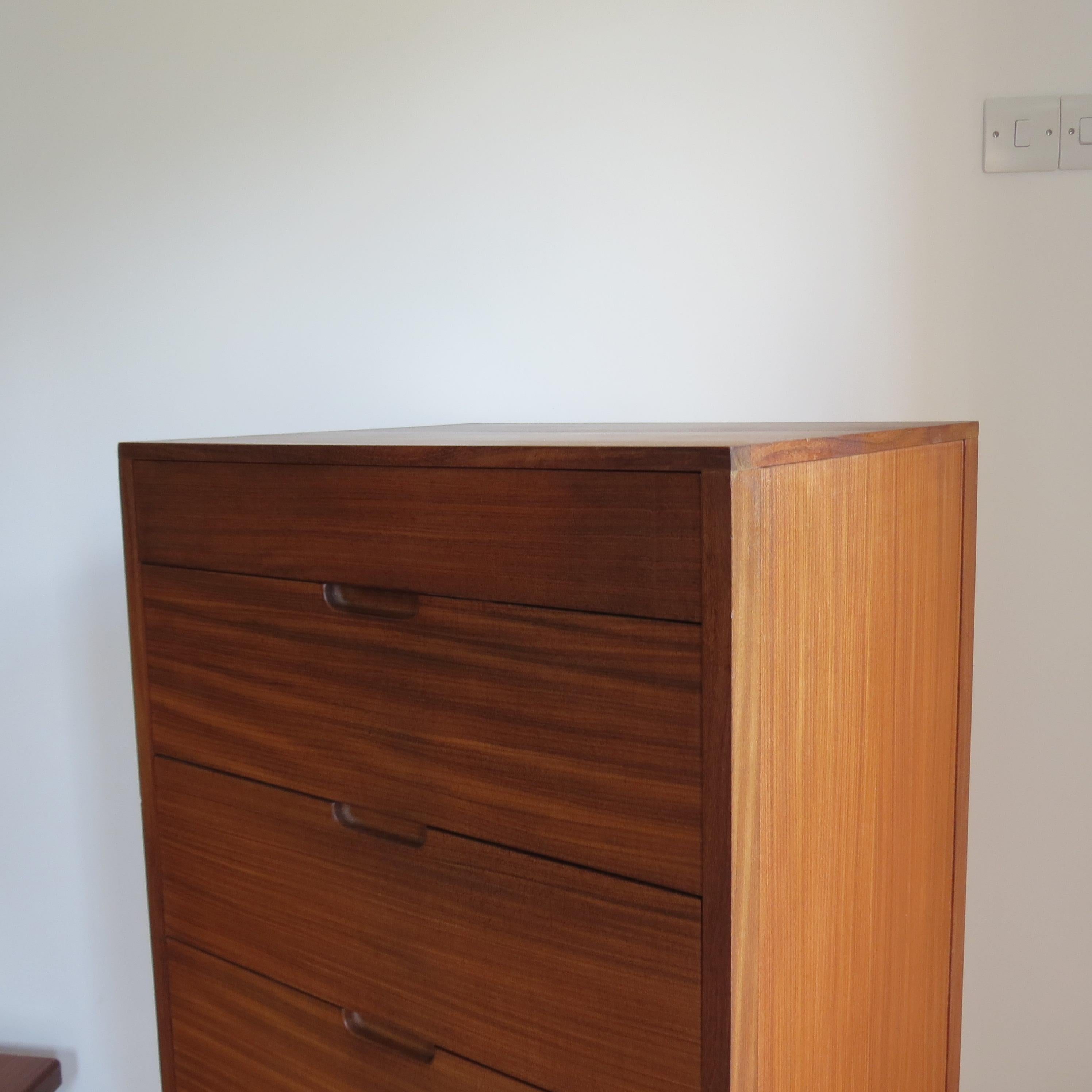 English Mid-Century Afrormosia Chest of Drawers by Richard Hornby for Fyne Ladye, 1960s