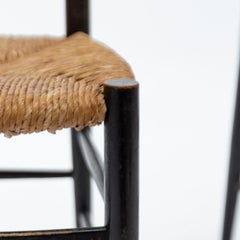 Midcentury after Gio Ponti black lacquered chairs, Italy, set, 1950s