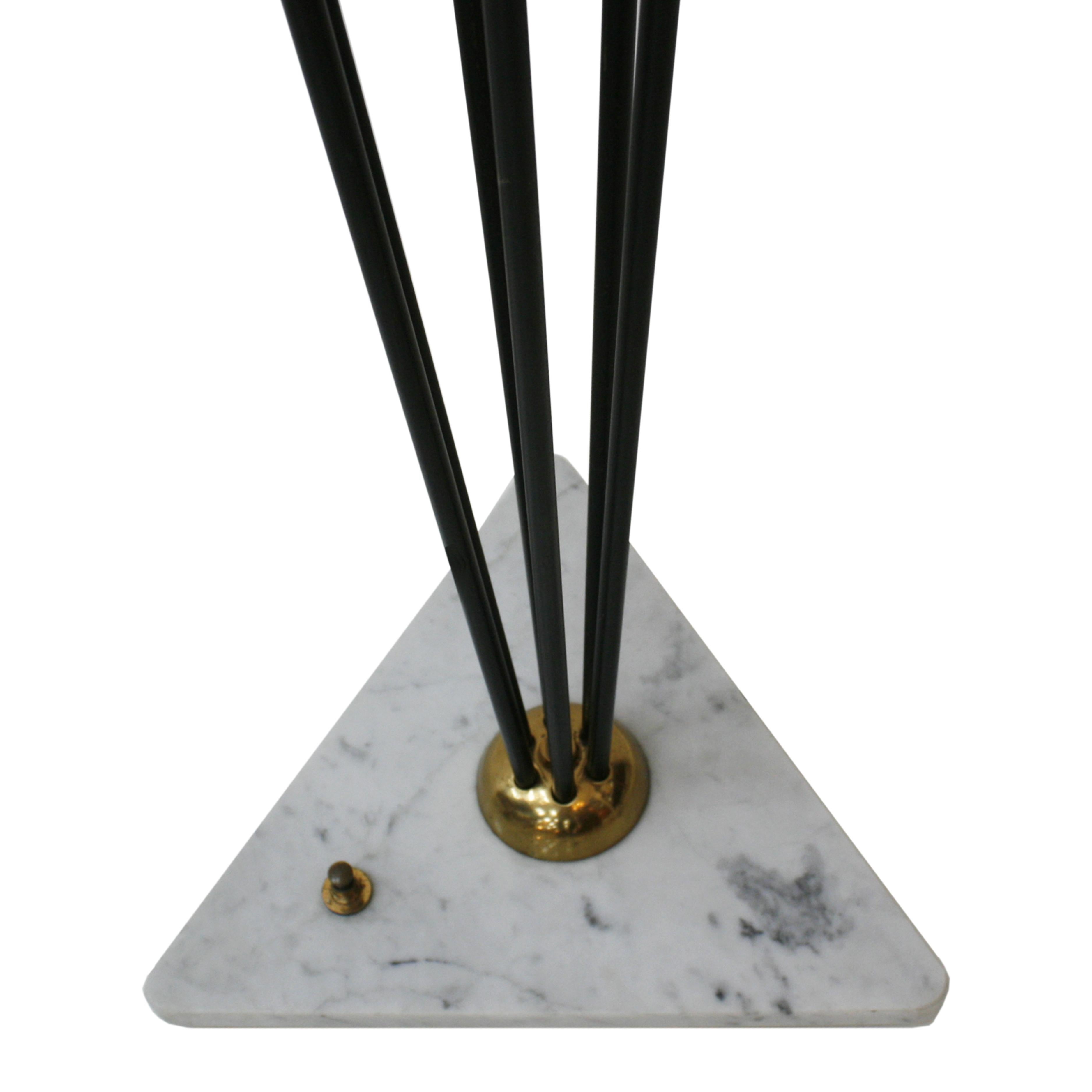 Midcentury Alberello by Stilnovo Lacquered Brass and Marble Italian Floor Lamp In Good Condition In Madrid, ES