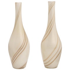 Midcentury Alfredo Barbini Italian Murano Glass Vases