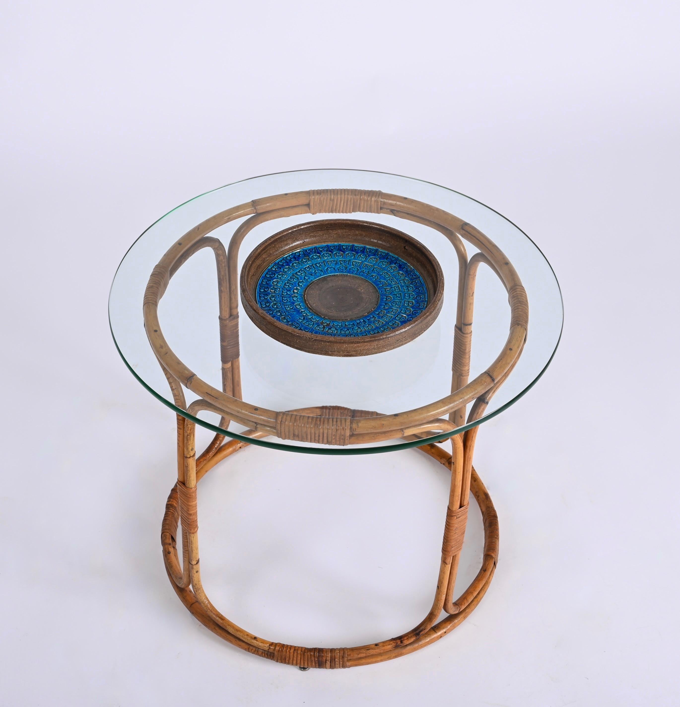 Centre de table italien en céramique bleue du milieu du siècle dernier d'Aldo Londi pour Bitossi, années 1960 en vente 10