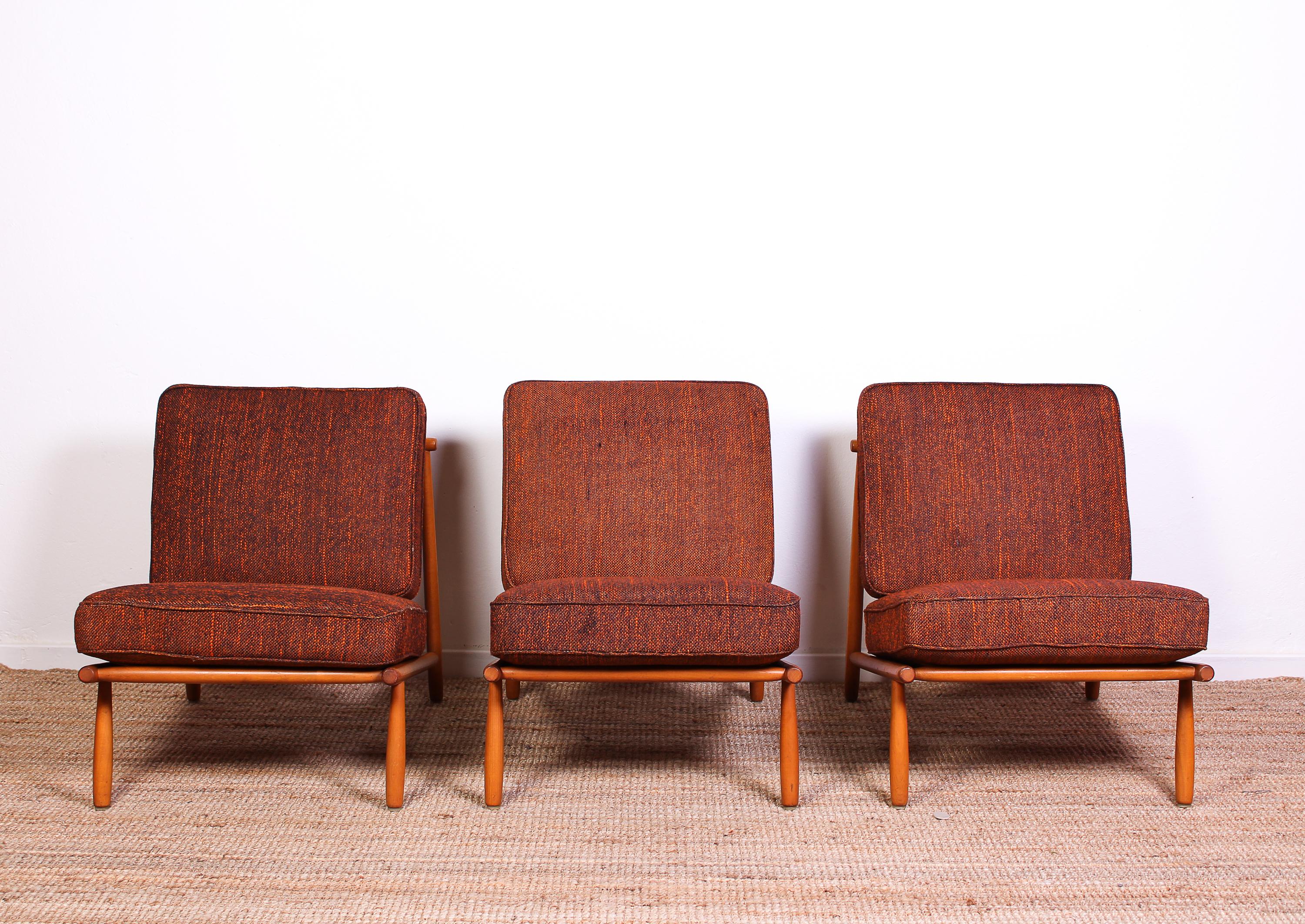 Scandinavian Modern Midcentury Alf Svensson Easy Chairs by DUX, 1950s