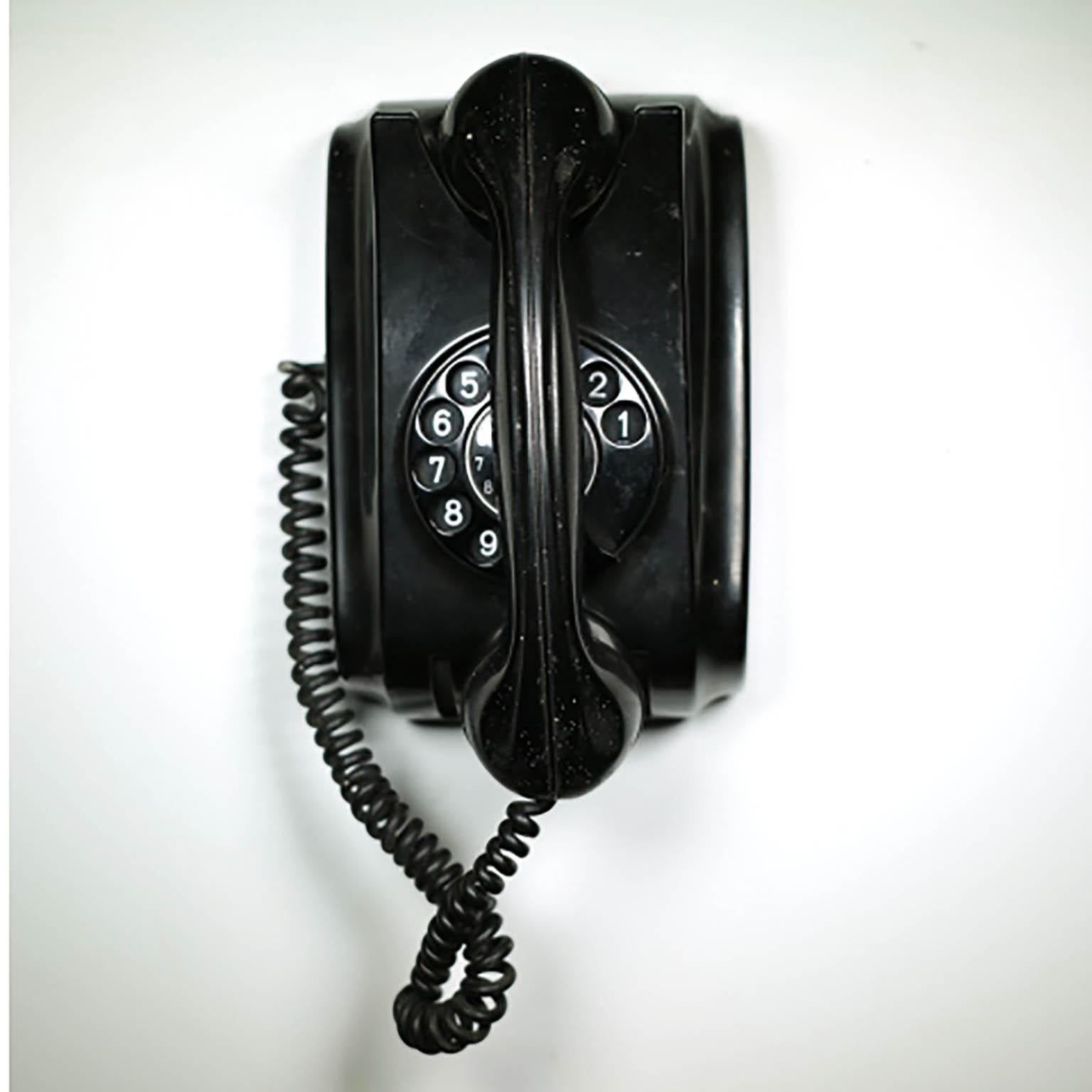 Mid-Century Modern Midcentury All Bakelite Rotarty Dial Dutch Telephone, circa 1950s