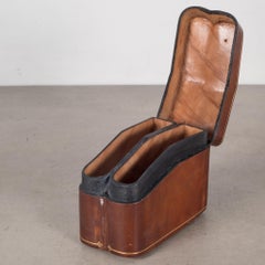 Midcentury All Leather Calfskin Playing Card Holder Made in Italy, circa 1960s