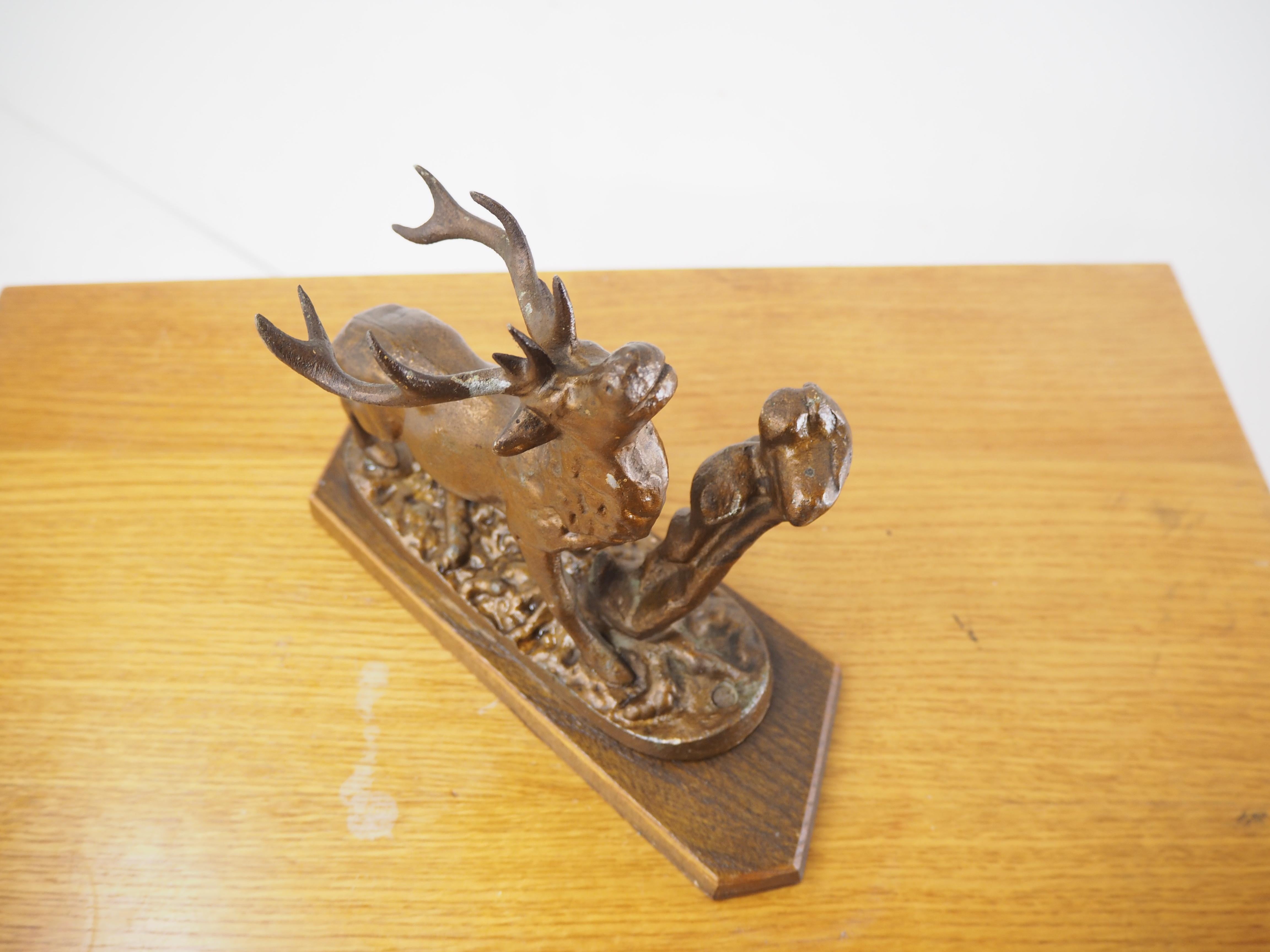 Midcentury Alloy Deer Sculpture, Czechoslovakia, 1960s For Sale 5