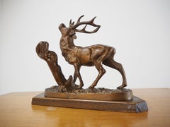 Midcentury Alloy Deer Sculpture, Czechoslovakia, 1960s