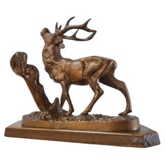 Midcentury Alloy Deer Sculpture, Czechoslovakia, 1960s