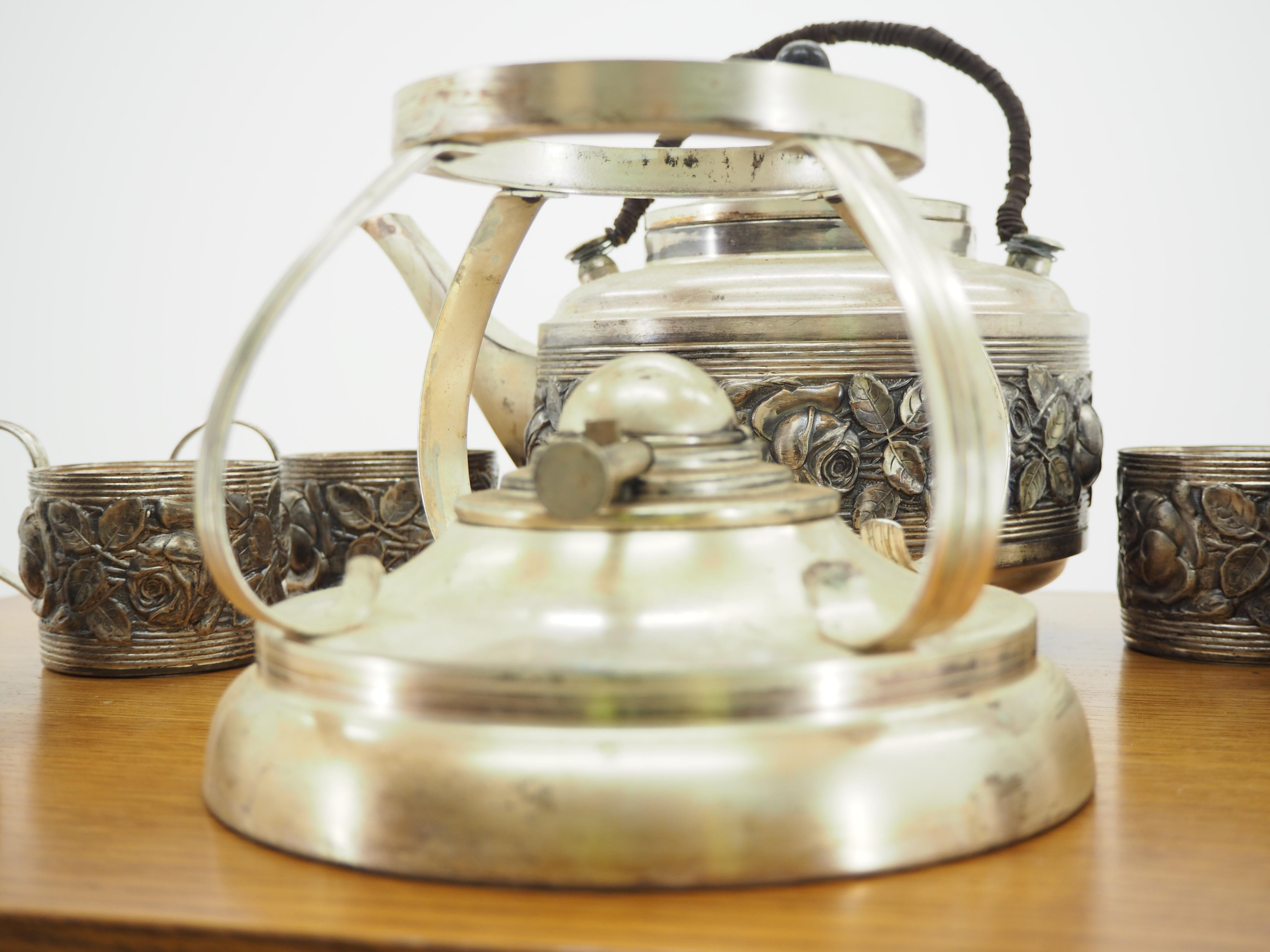 Alpaka-Kaffee-/Teeservice aus der Jahrhundertmitte, 1960er Jahre im Angebot 2