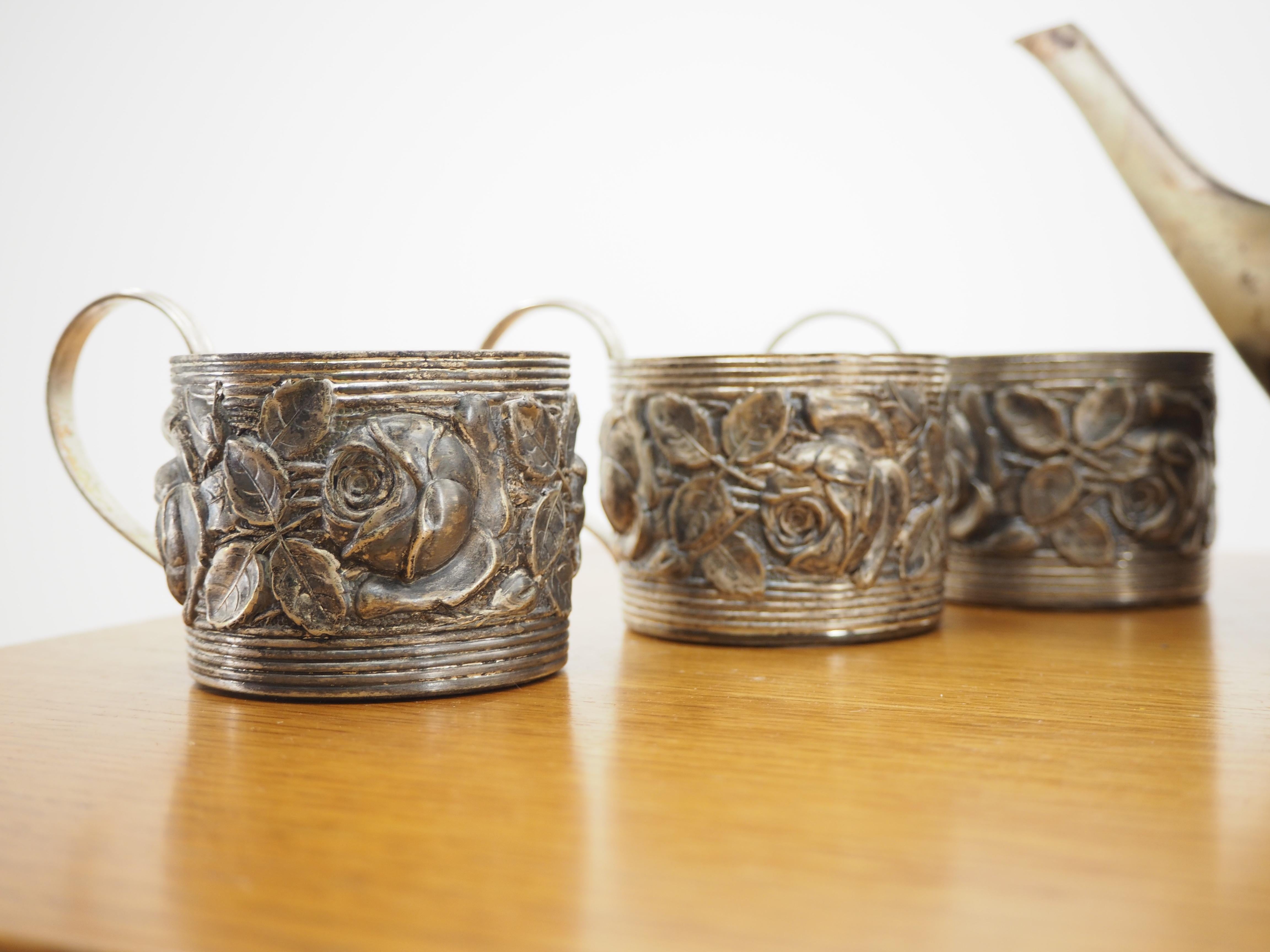 Midcentury Alpaca Coffee/Tea Service, 1960s For Sale 4