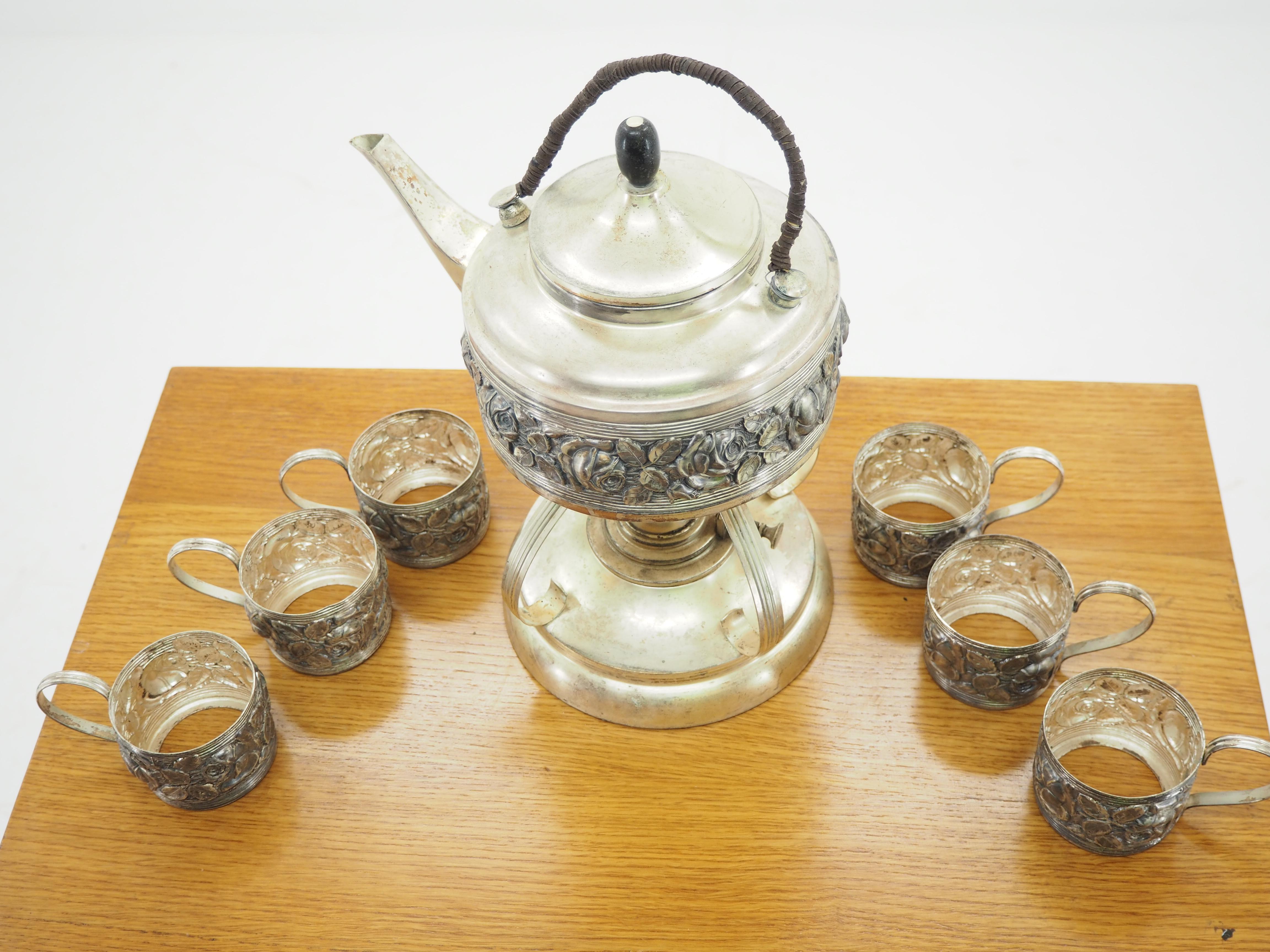 Alpaka-Kaffee-/Teeservice aus der Jahrhundertmitte, 1960er Jahre im Angebot 5