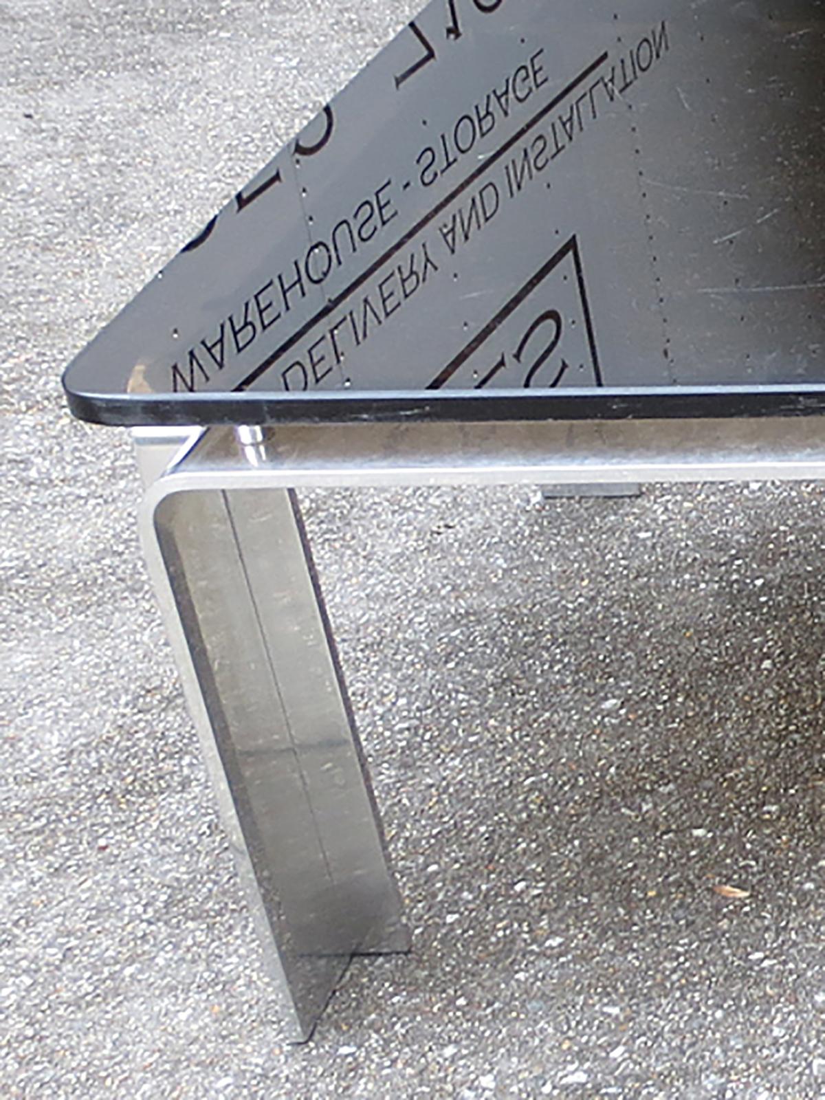 Mid-20th Century Aluminum Coffee Table, in the Style of Willy Rizzo In Good Condition In Atlanta, GA