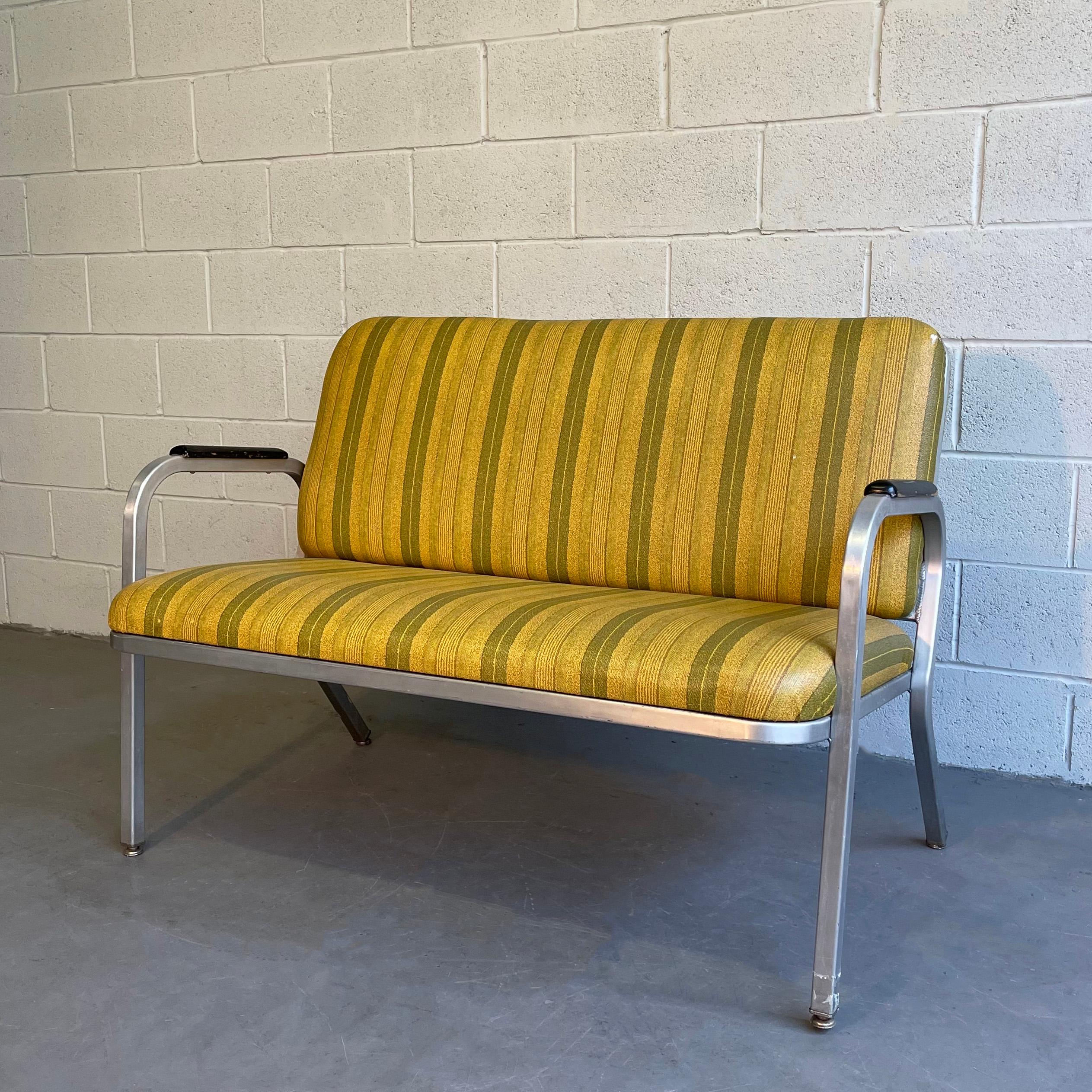 Mid-Century Modern Midcentury Aluminum Frame Loveseat Sofa by GoodForm