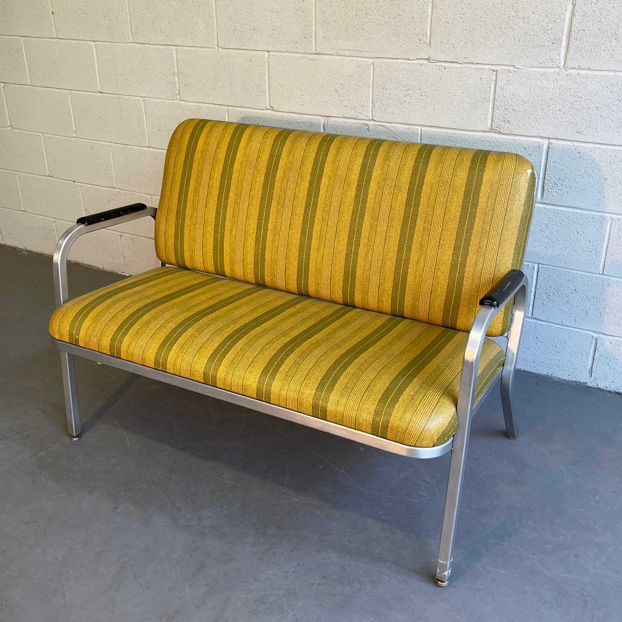 Painted Midcentury Aluminum Frame Loveseat Sofa by GoodForm For Sale