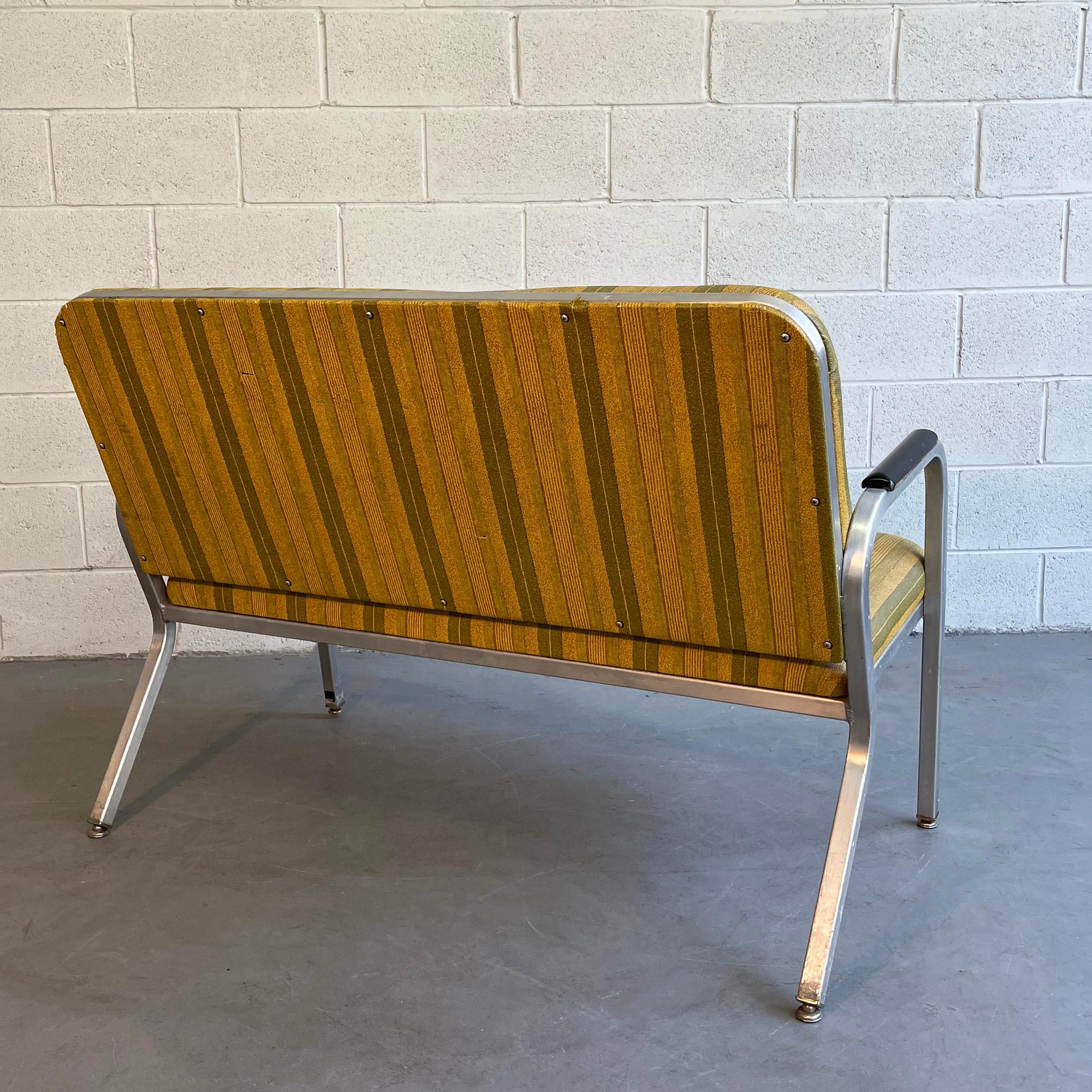 Midcentury Aluminum Frame Loveseat Sofa by GoodForm In Good Condition For Sale In Brooklyn, NY
