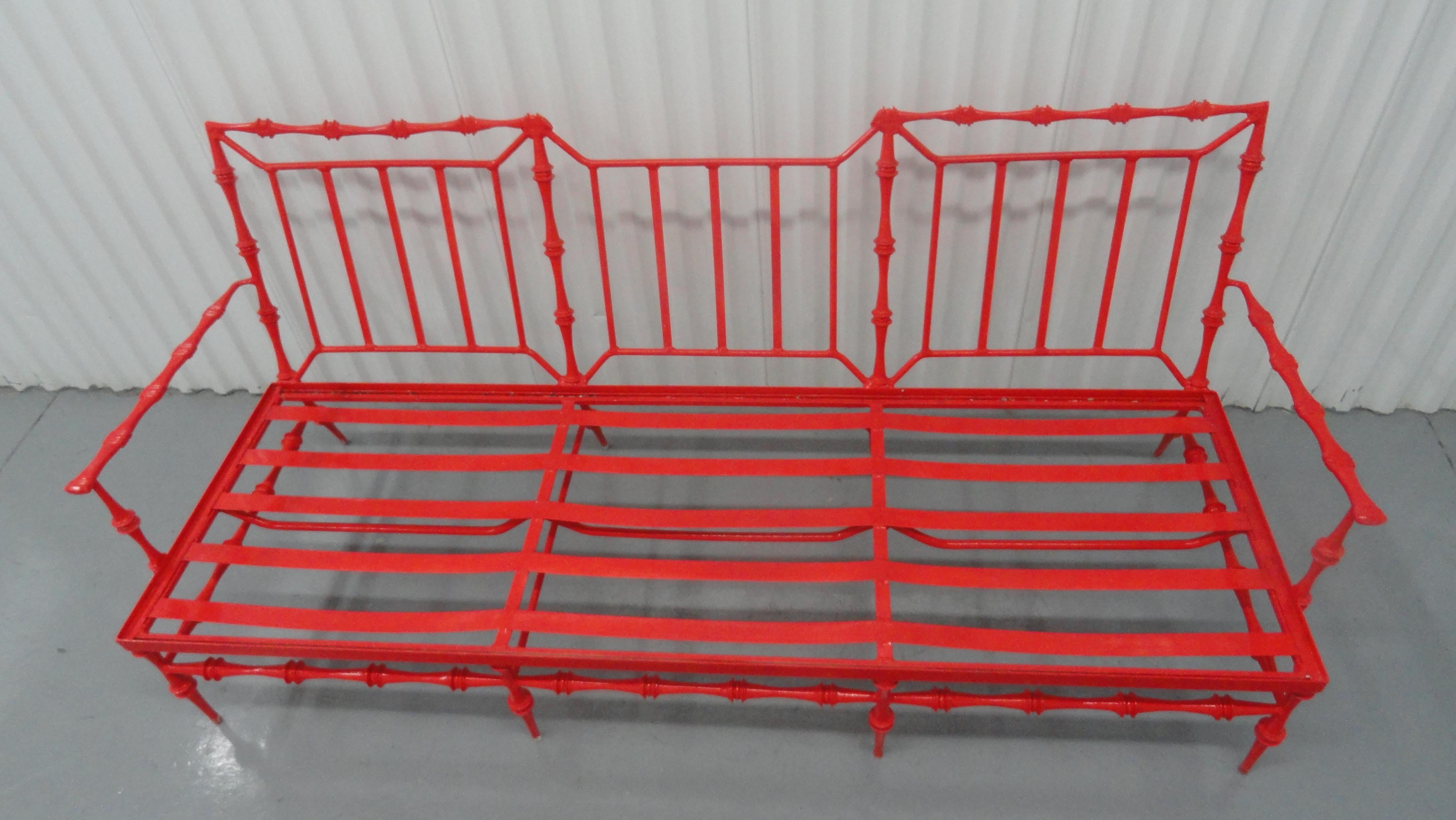 Midcentury Aluminum Settee For Sale 3