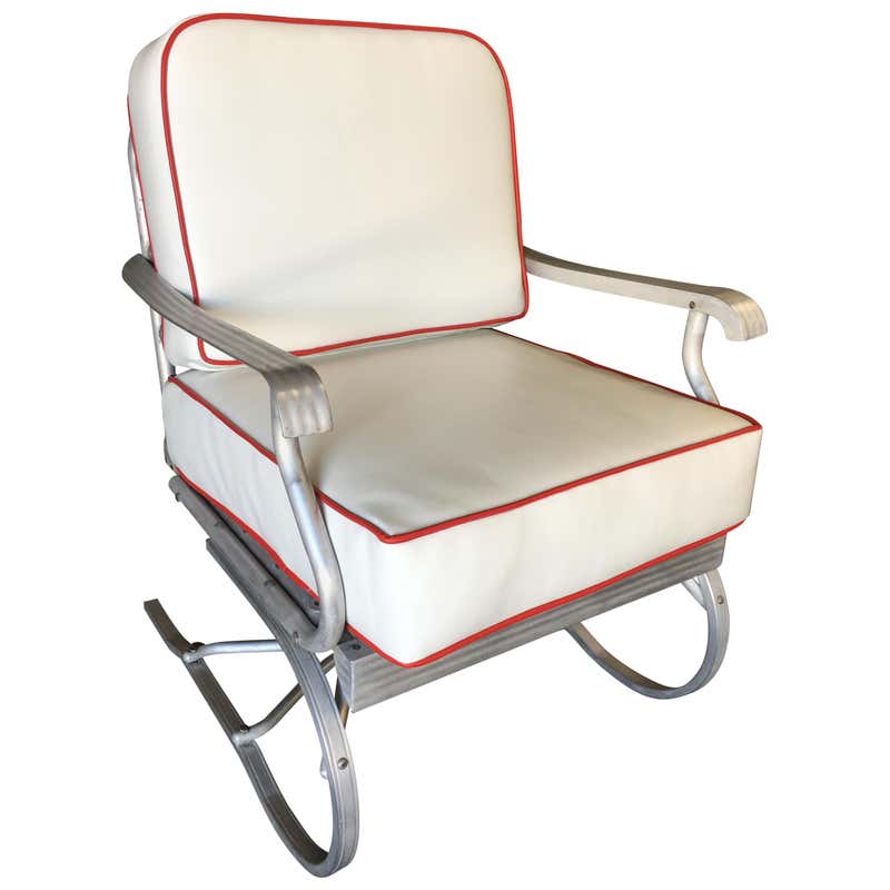 Midcentury Aluminum Springer Rocking Chair at 1stDibs