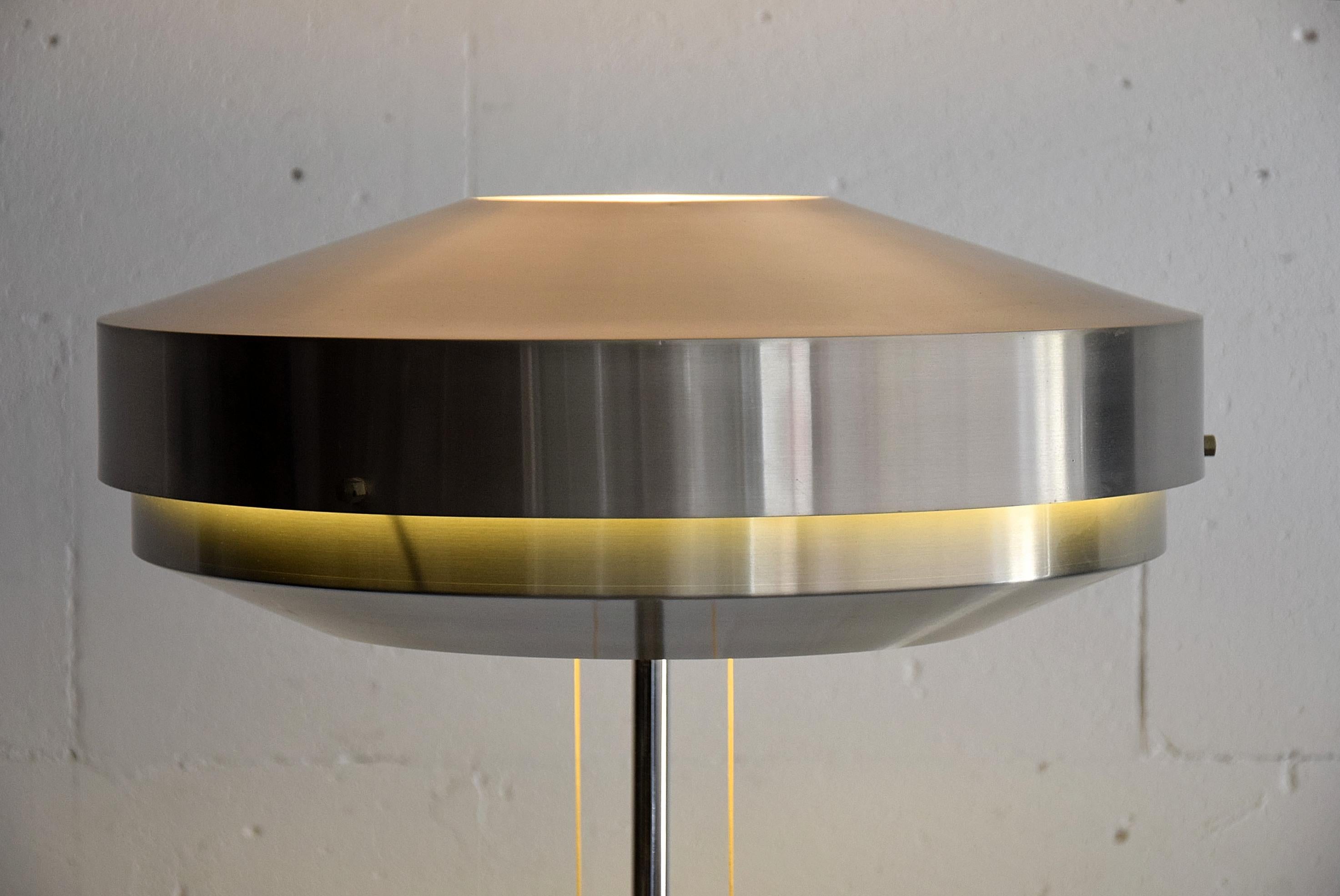 Brushed Mid-Century Metal Floor Lamp by Niek Hiemstra for Evolux