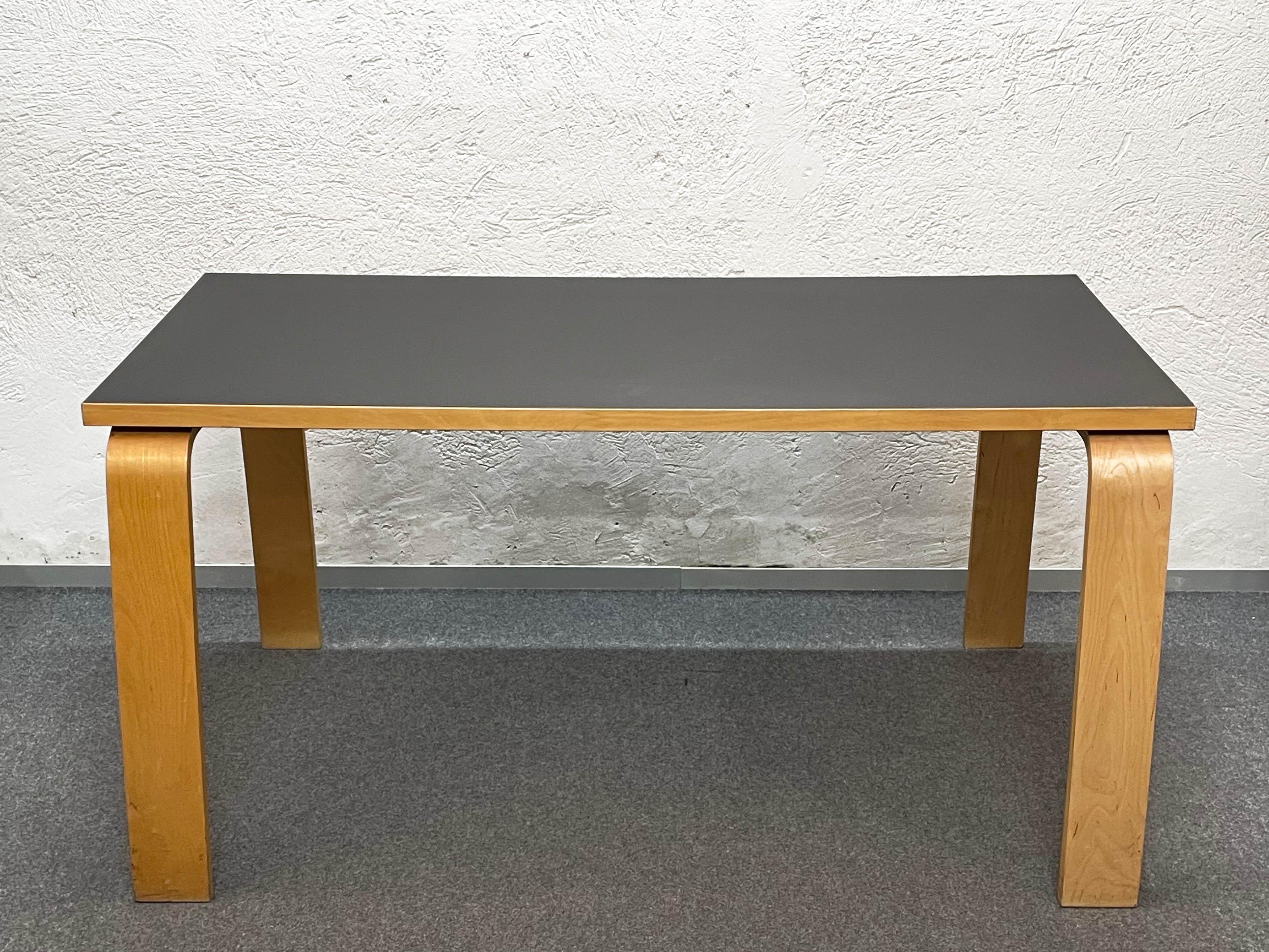 Midcentury Alvar Aalto Style Grey Formica and Wood Italian Dining Table, 1980s 2