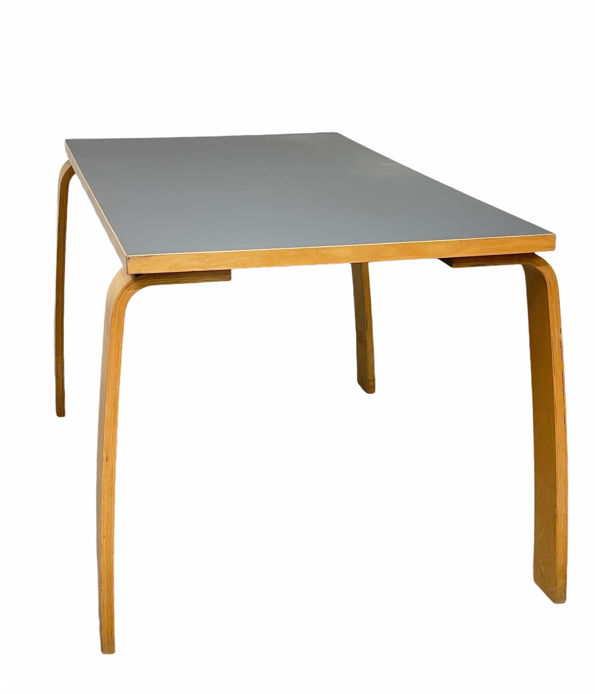 Midcentury Alvar Aalto Style Grey Formica and Wood Italian Dining Table, 1980s 3