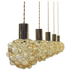 Vintage Midcentury Amber Bubble Glass Pendant, Germany, 1960s